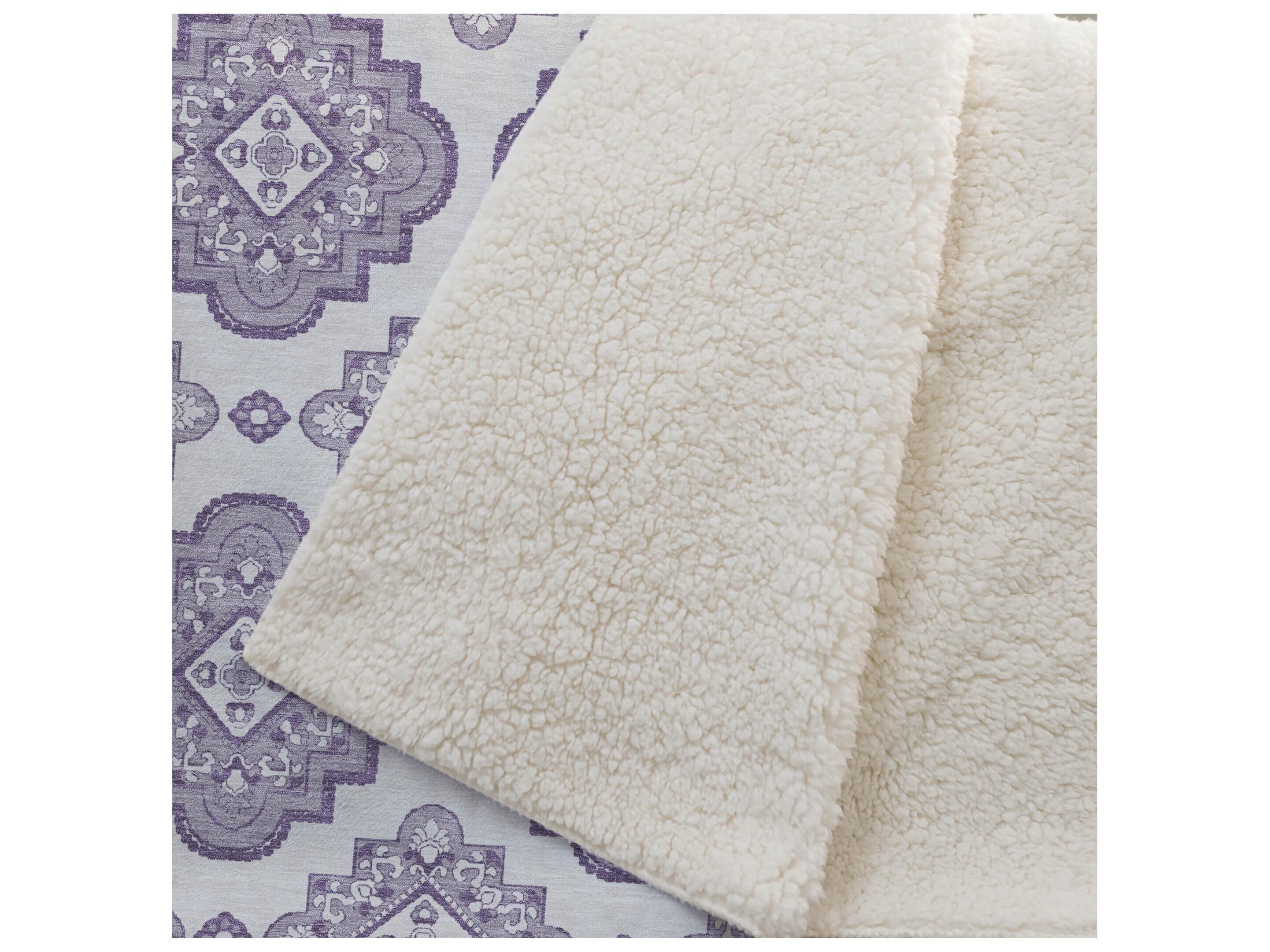 Dalyn Sherpa Purple Polyester Throw