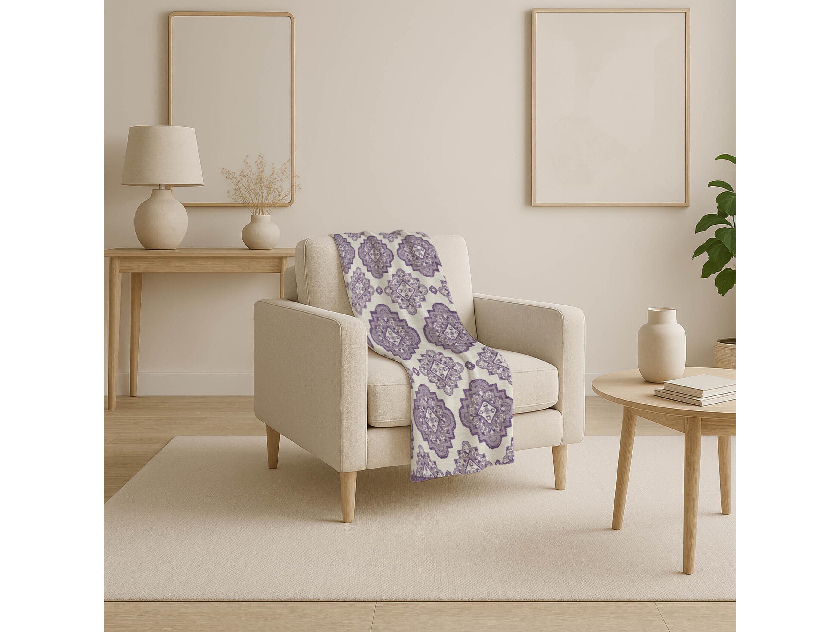 Dalyn Sherpa Purple Polyester Throw