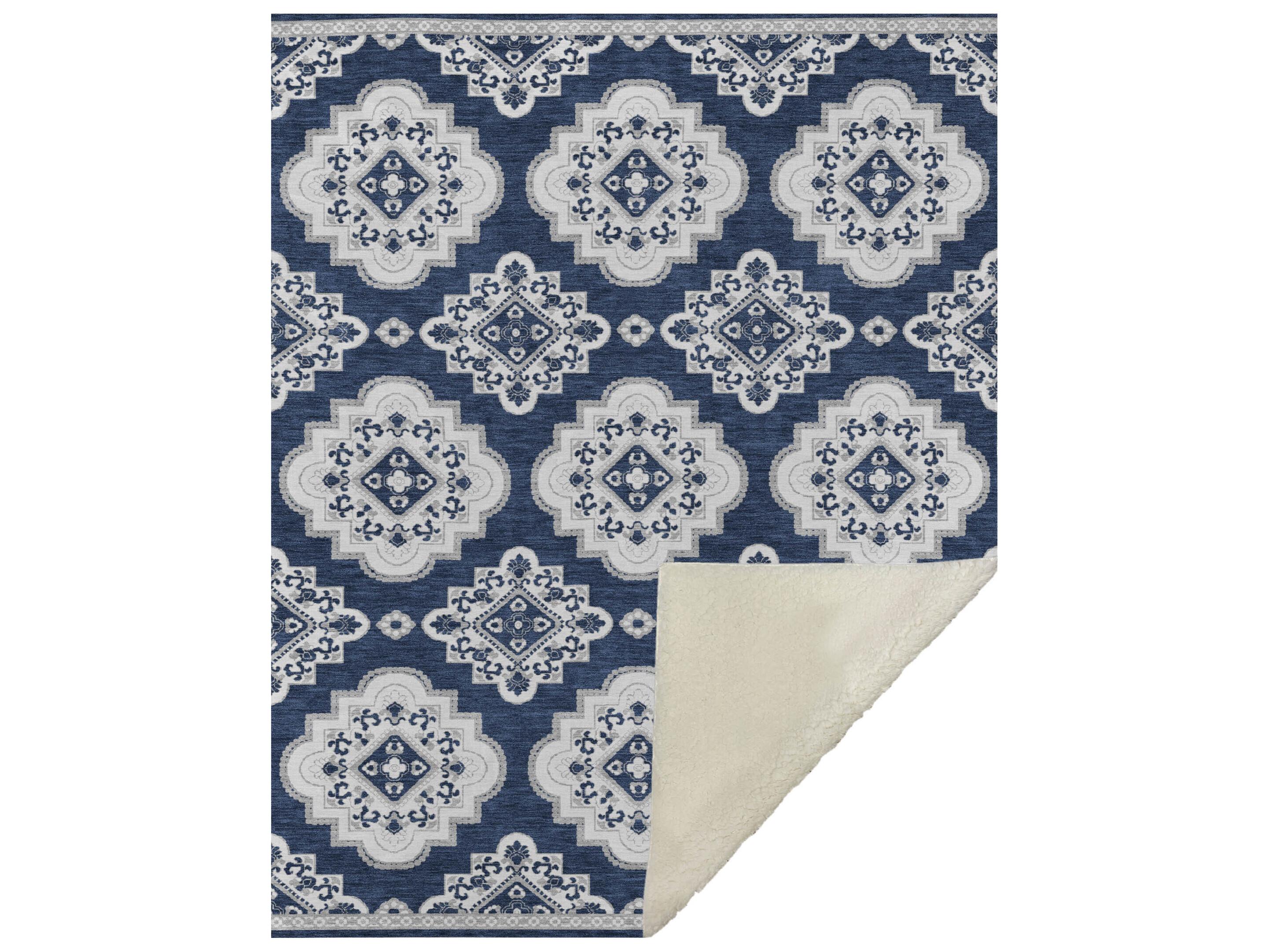 Dalyn Sherpa Blue Polyester Throw