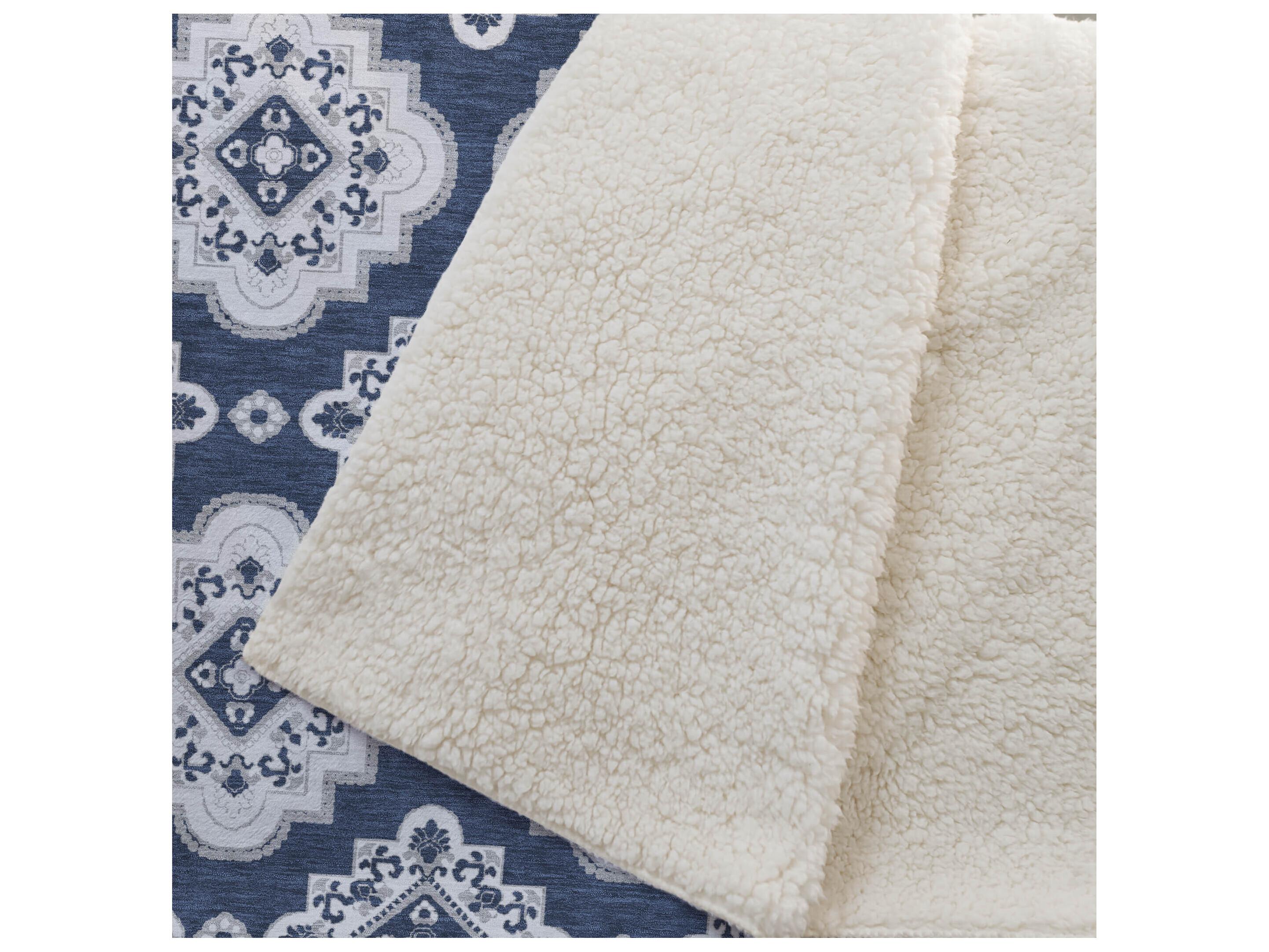 Dalyn Sherpa Blue Polyester Throw