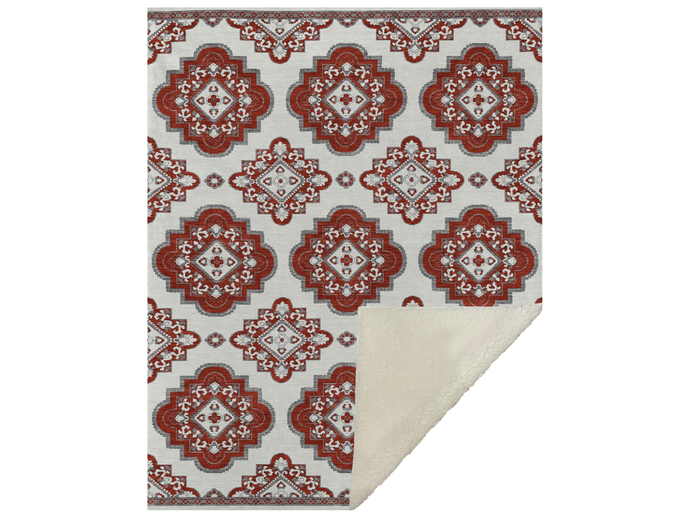 Dalyn Sherpa Red Polyester Throw