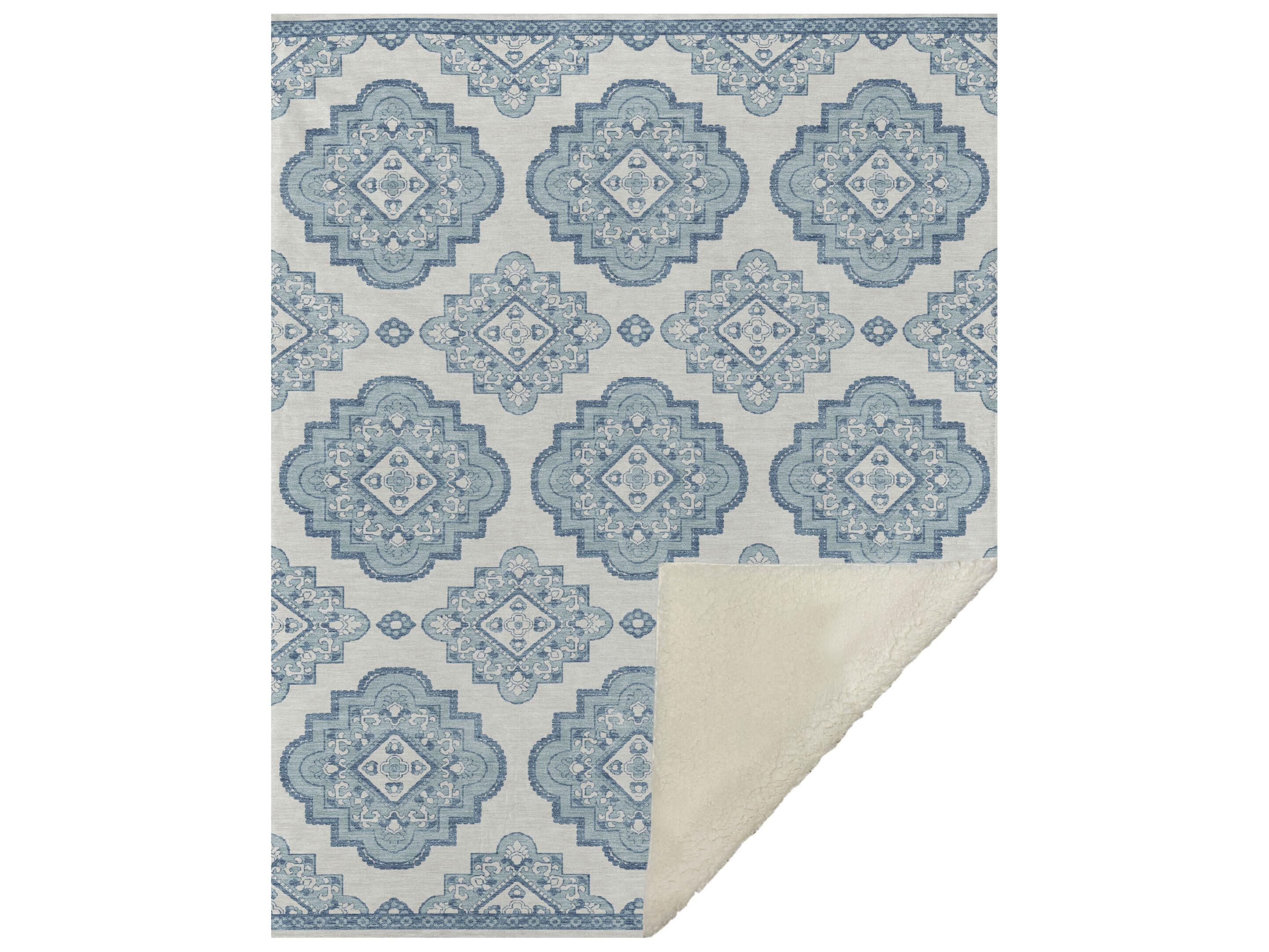 Dalyn Sherpa Teal Polyester Throw