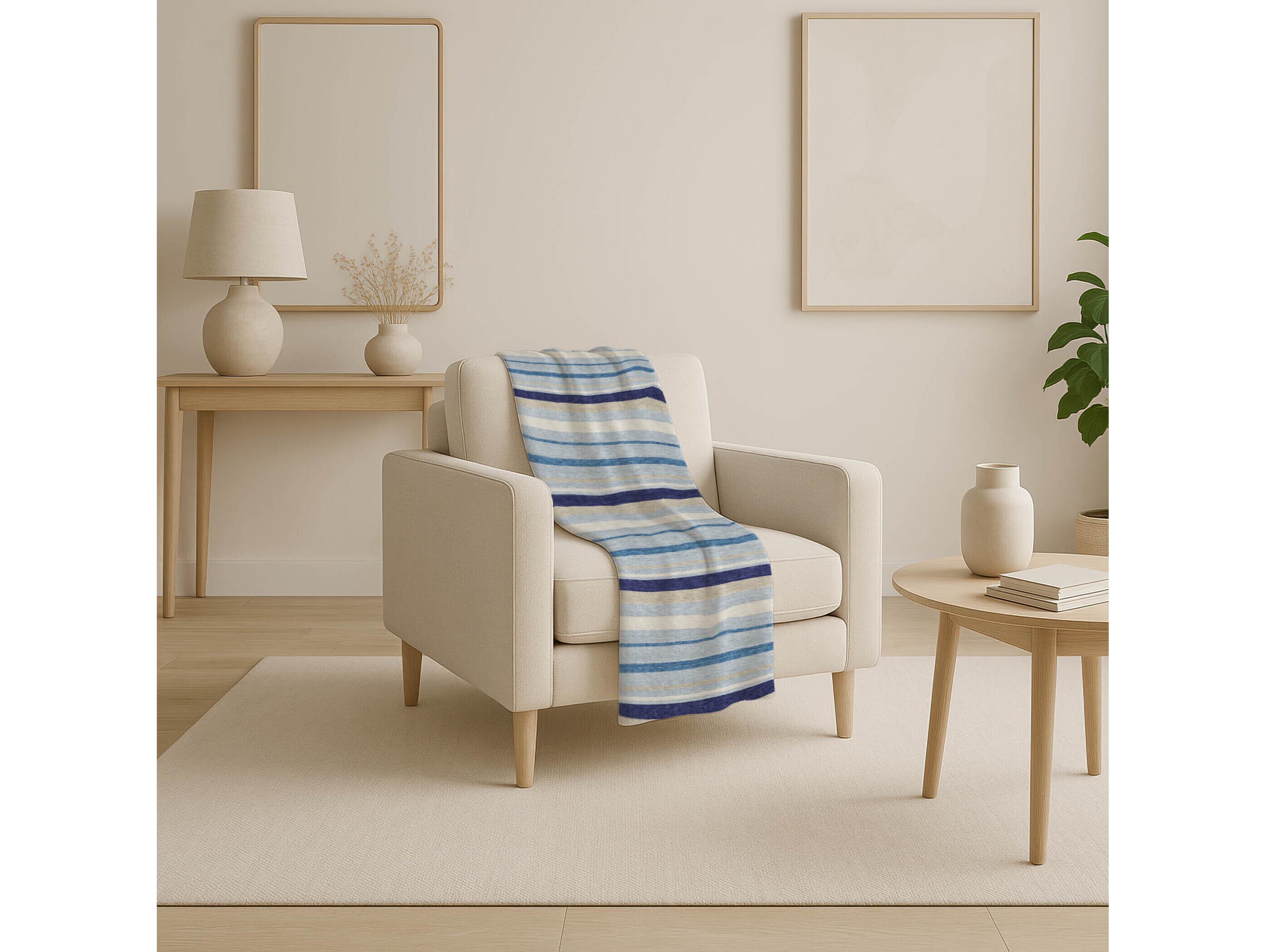 Dalyn Sherpa Blue Polyester Throw