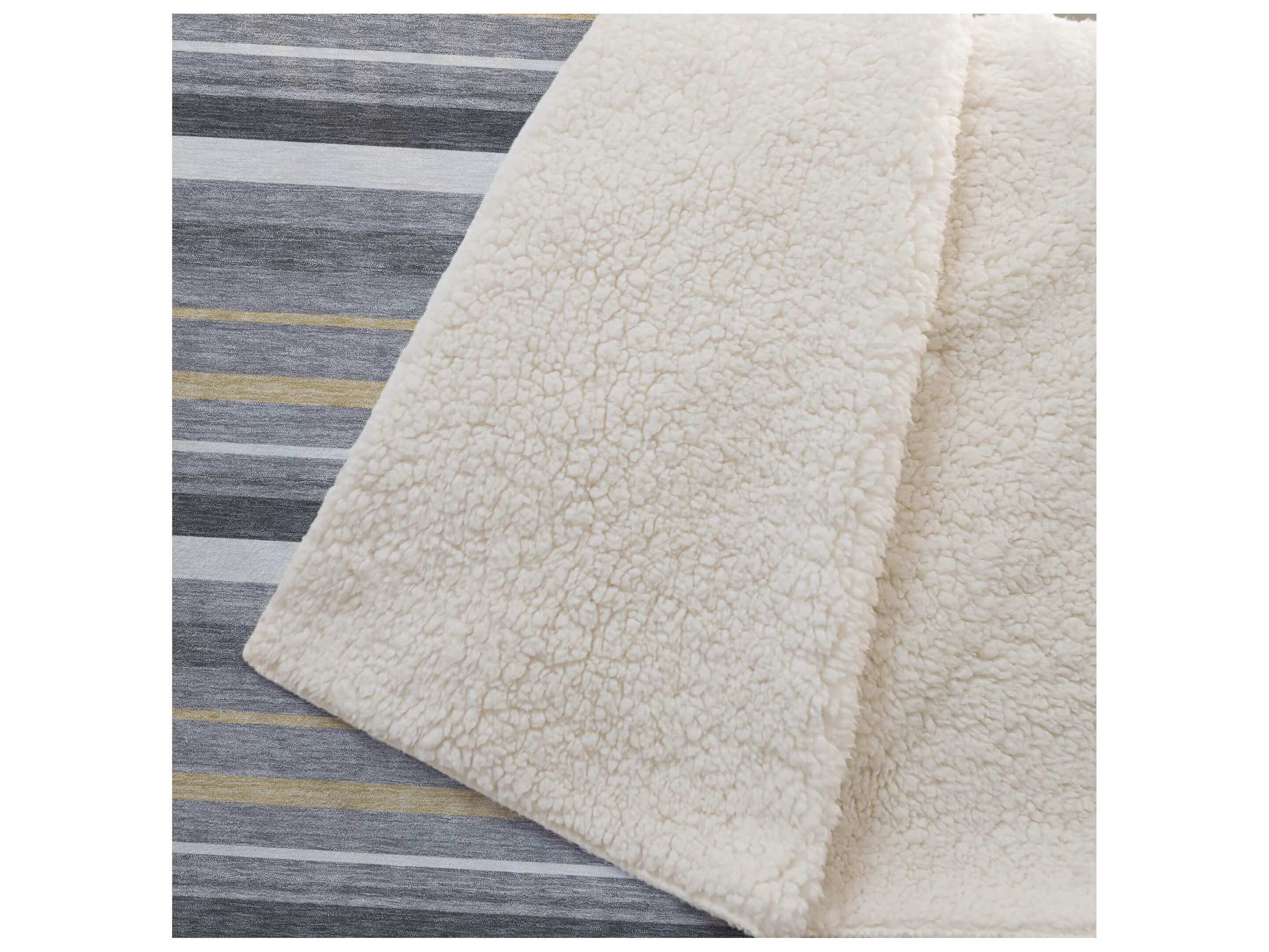 Dalyn Sherpa Gray Polyester Throw