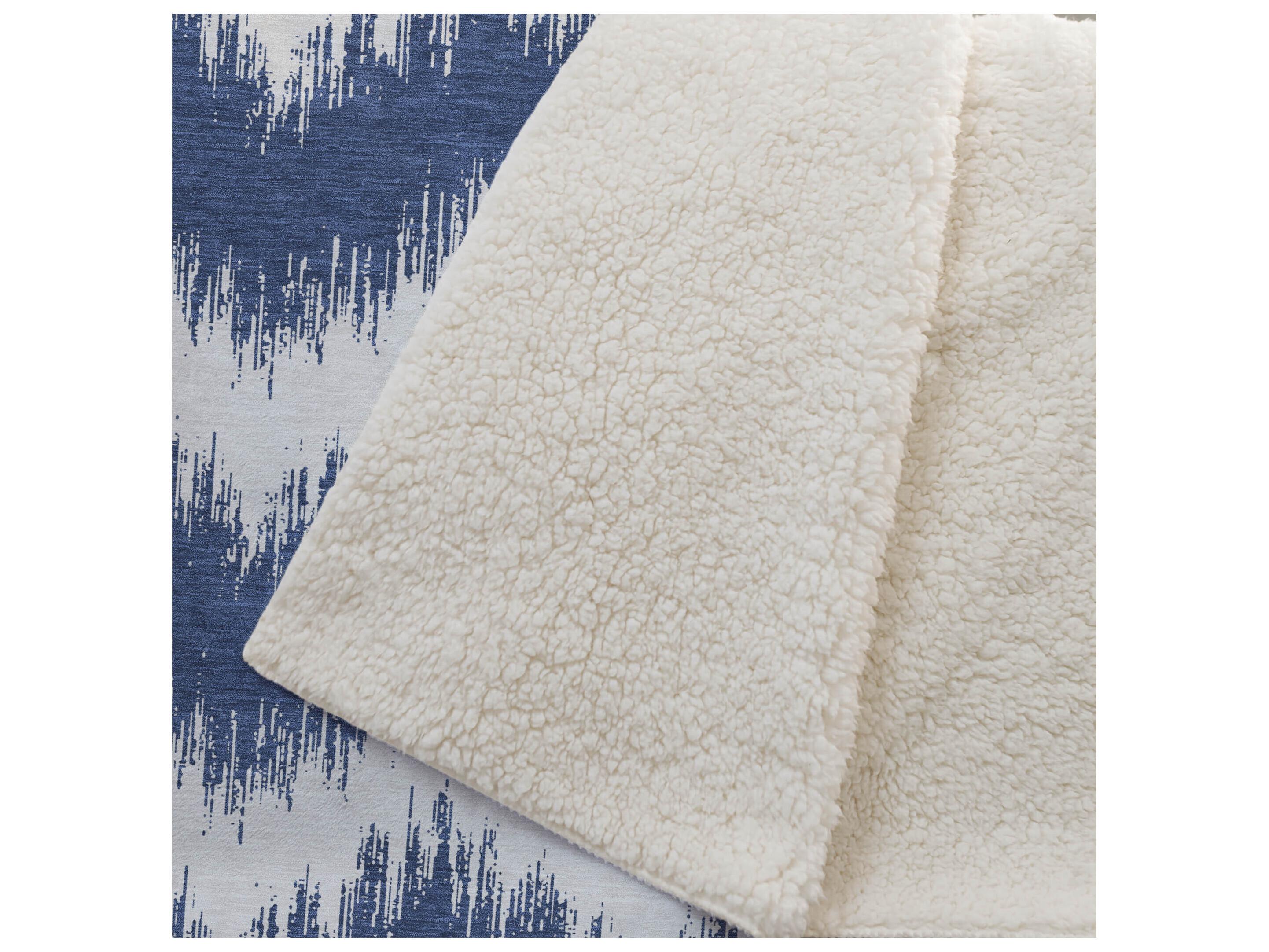 Dalyn Sherpa Blue Polyester Throw