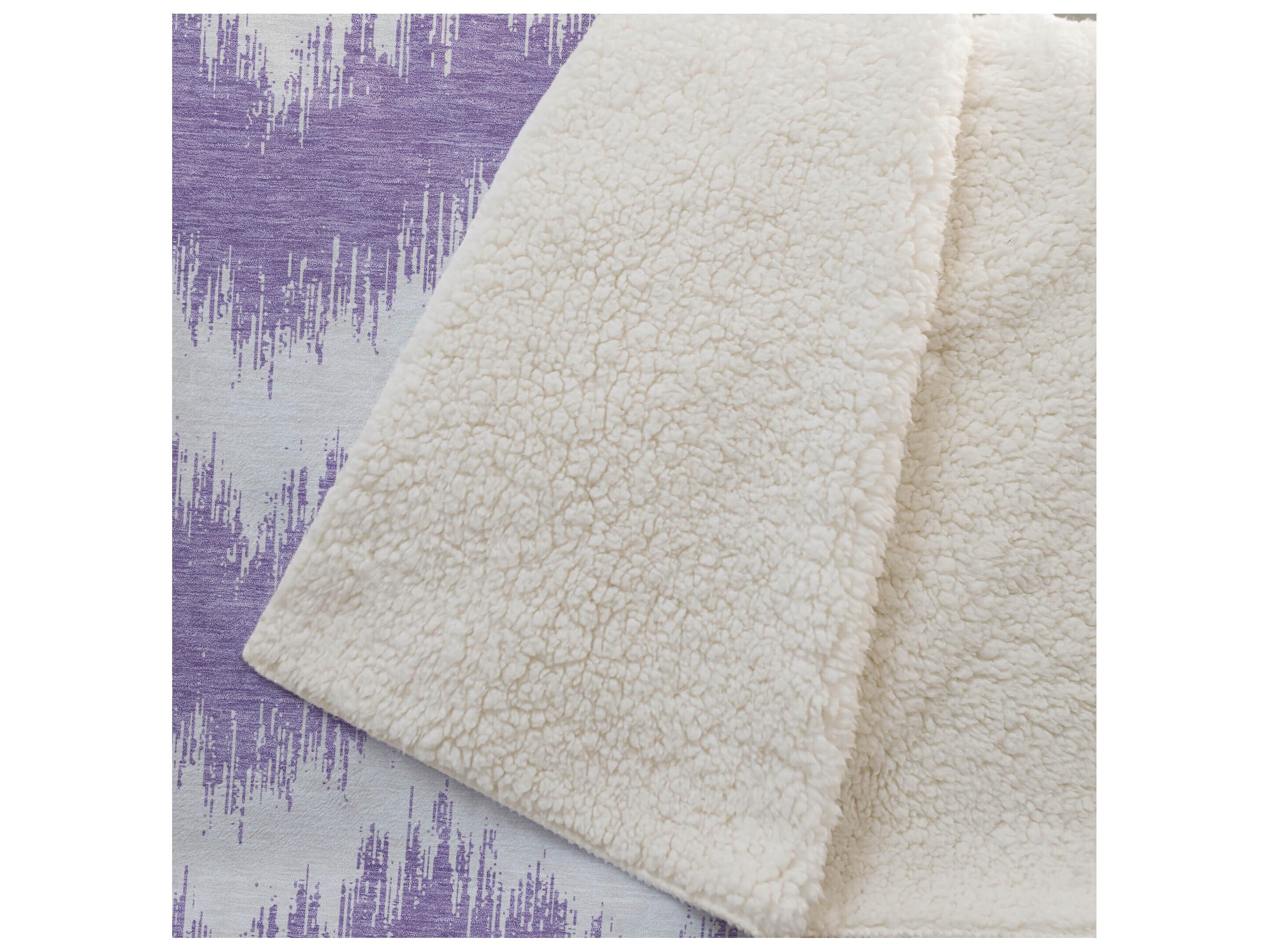 Dalyn Sherpa Purple Polyester Throw