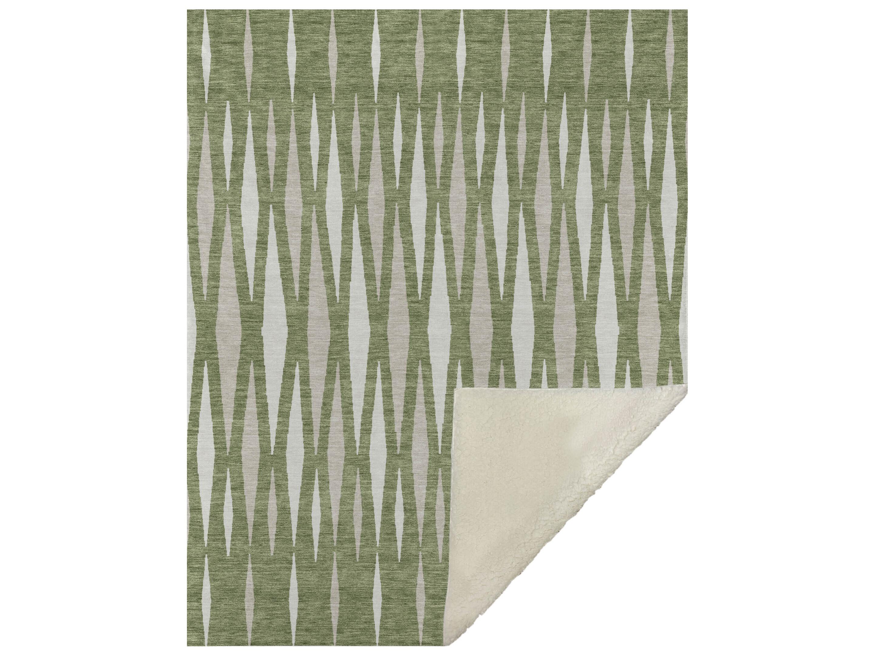 Dalyn Sherpa Green Polyester Throw