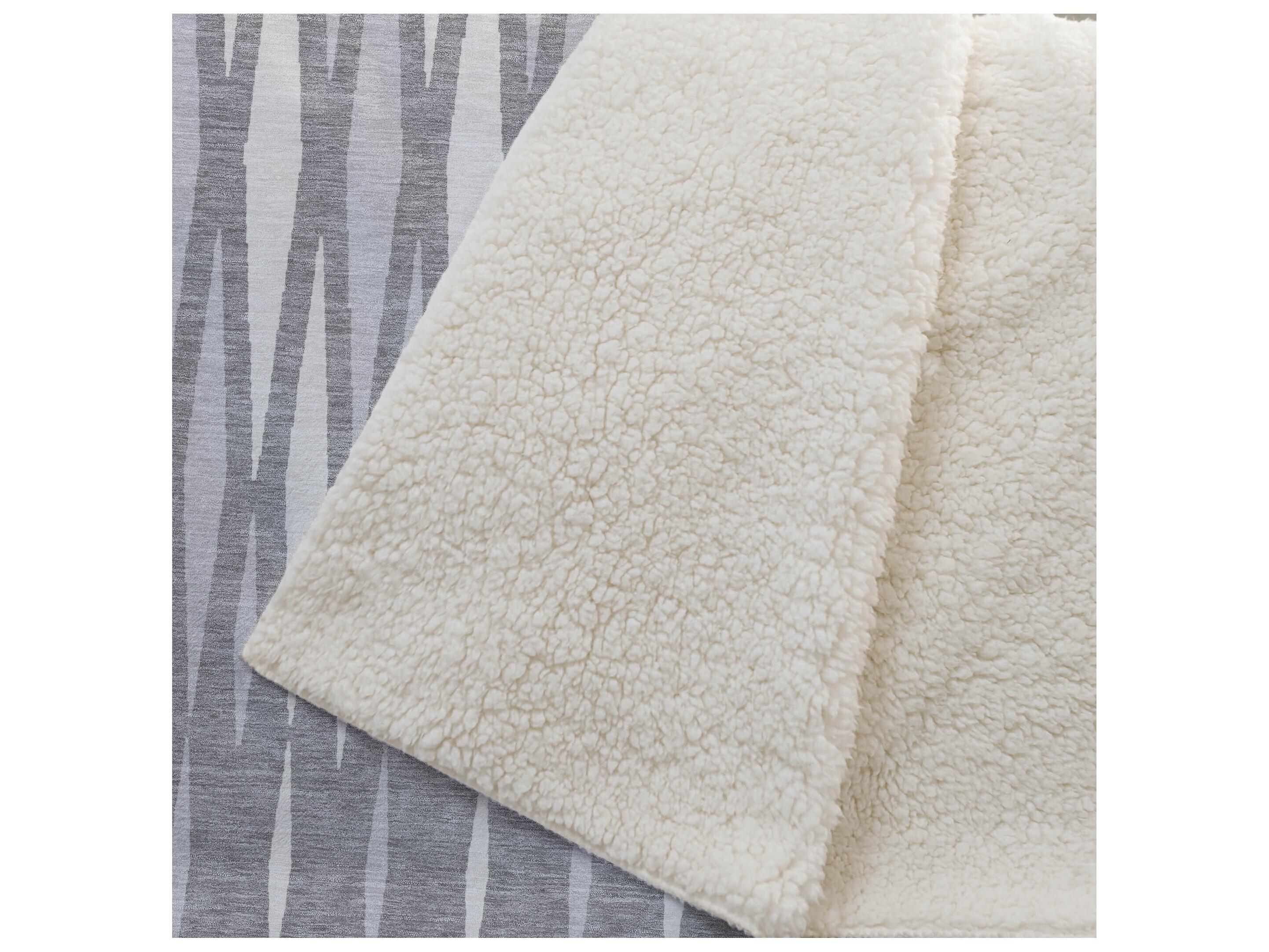 Dalyn Sherpa Gray Polyester Throw