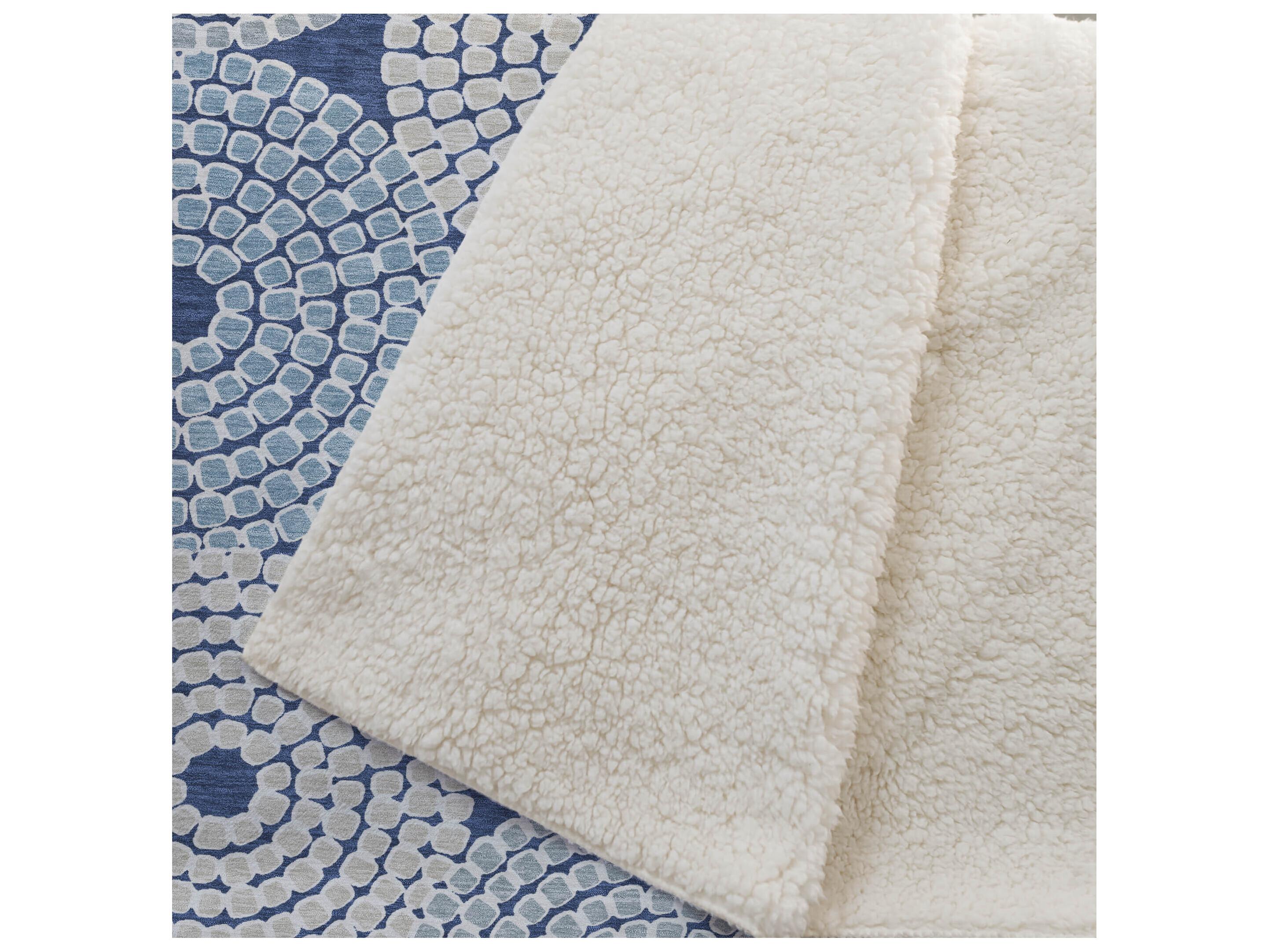 Dalyn Sherpa Blue Polyester Throw