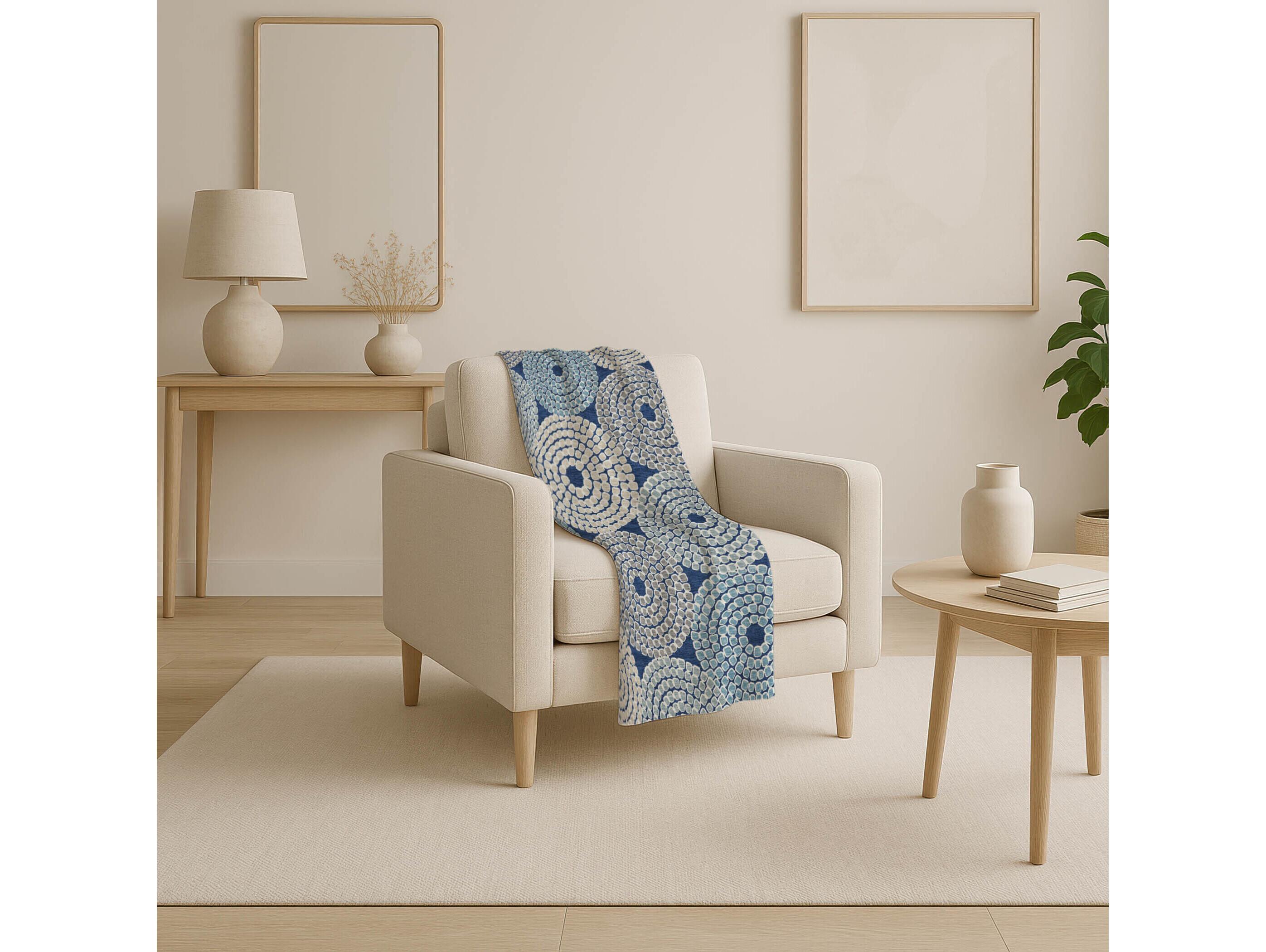 Dalyn Sherpa Blue Polyester Throw