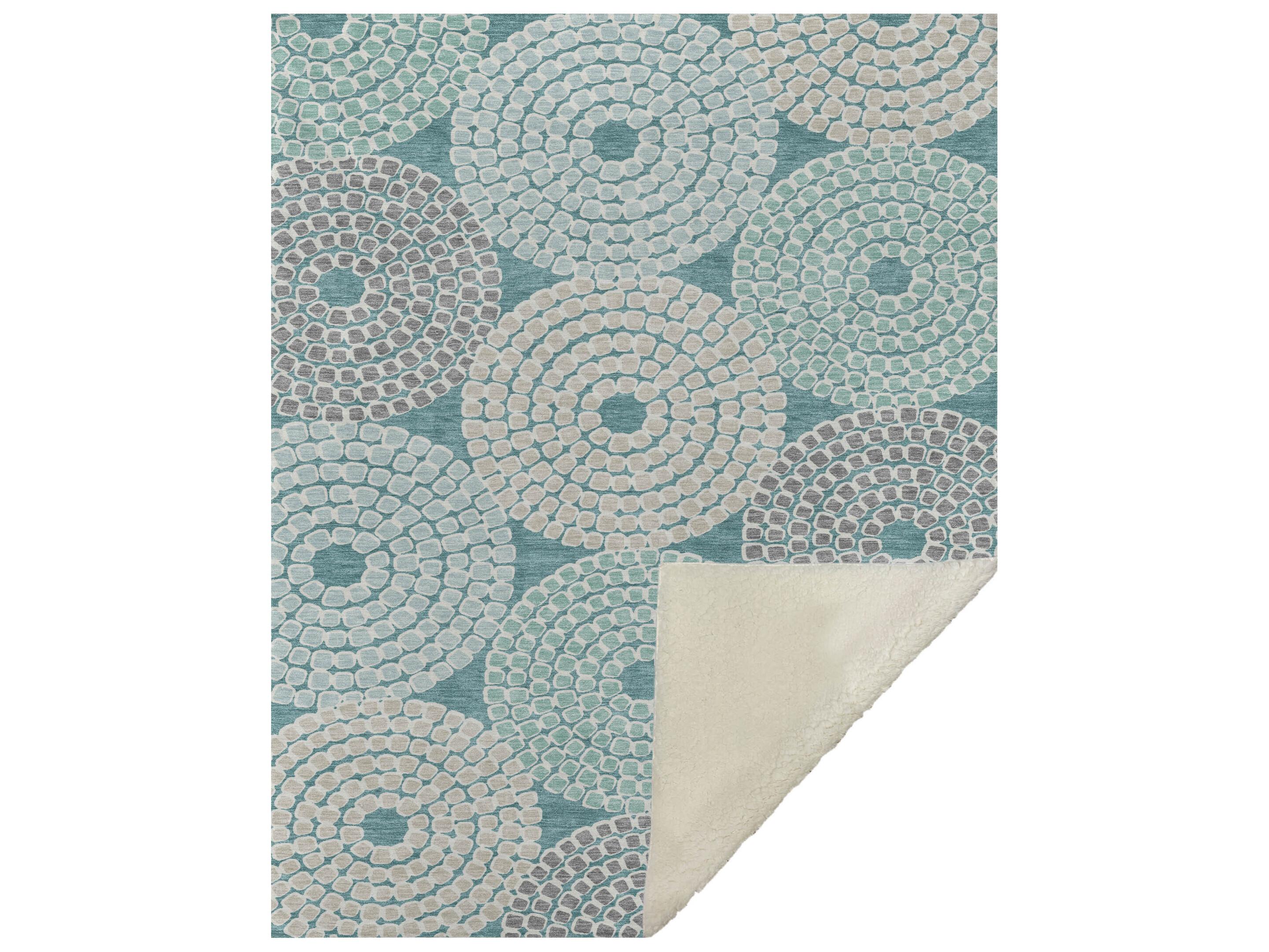 Dalyn Sherpa Teal Polyester Throw