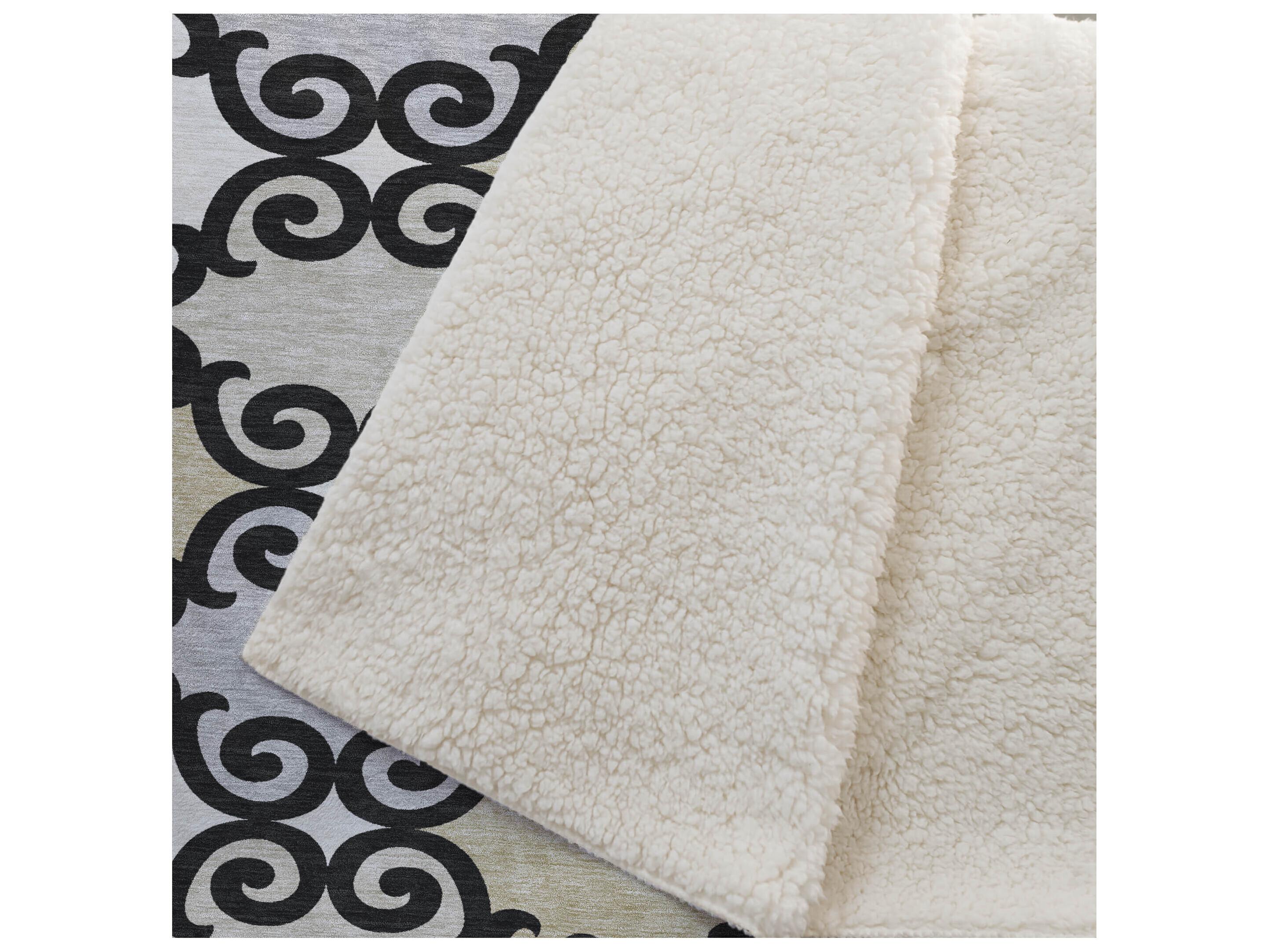 Dalyn Sherpa Black Polyester Throw