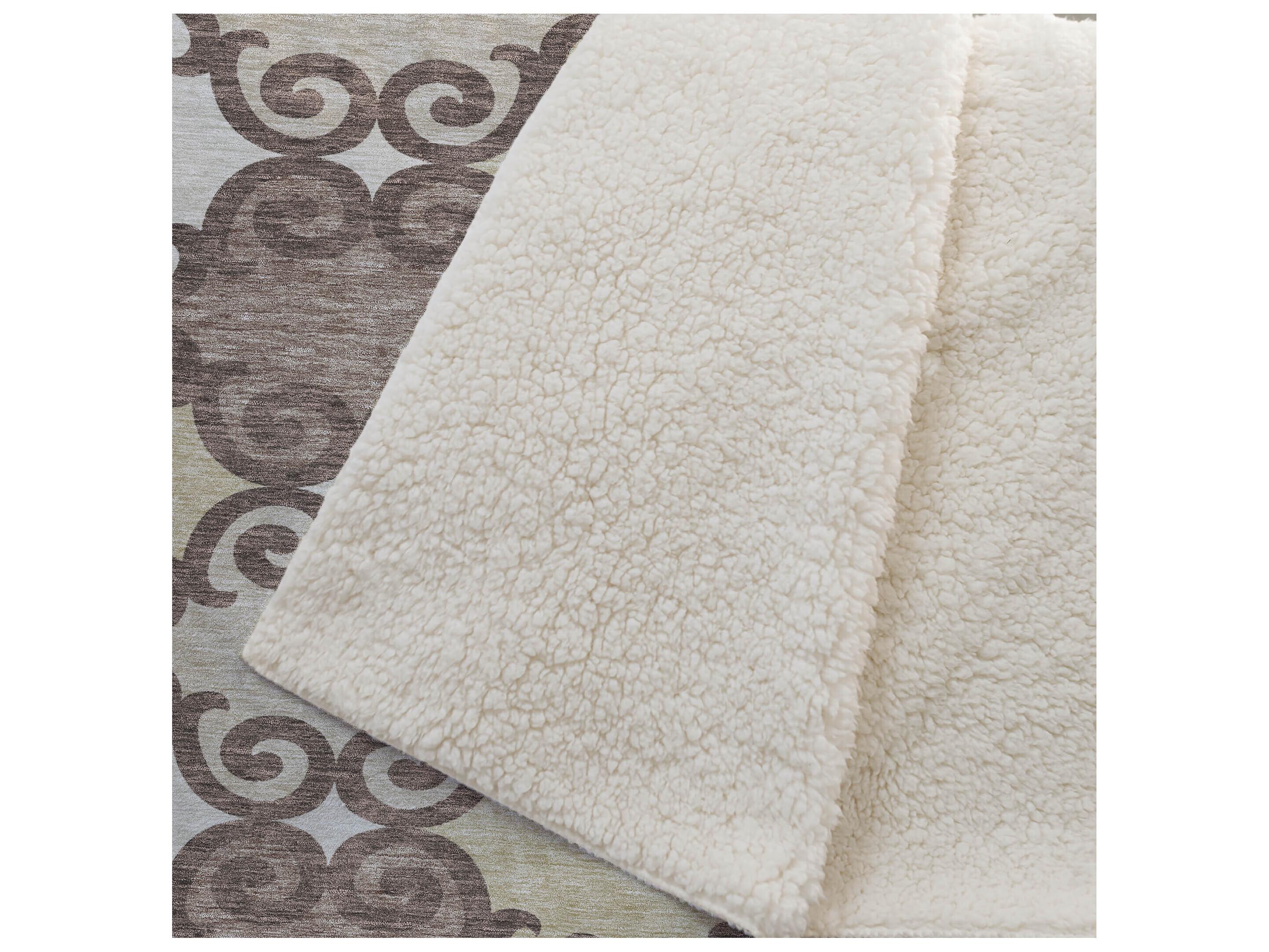 Dalyn Sherpa Brown Polyester Throw