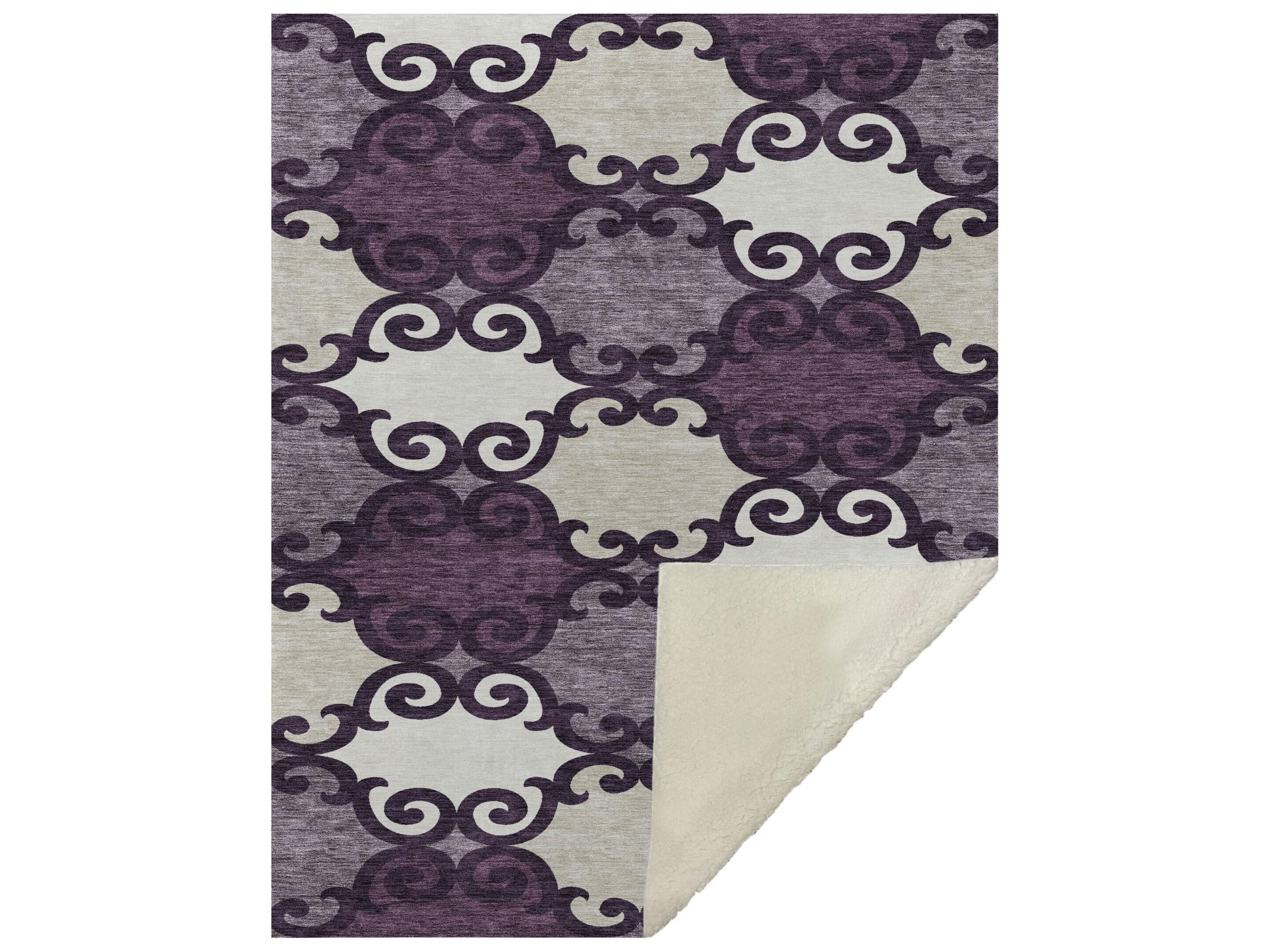Dalyn Sherpa Purple Polyester Throw