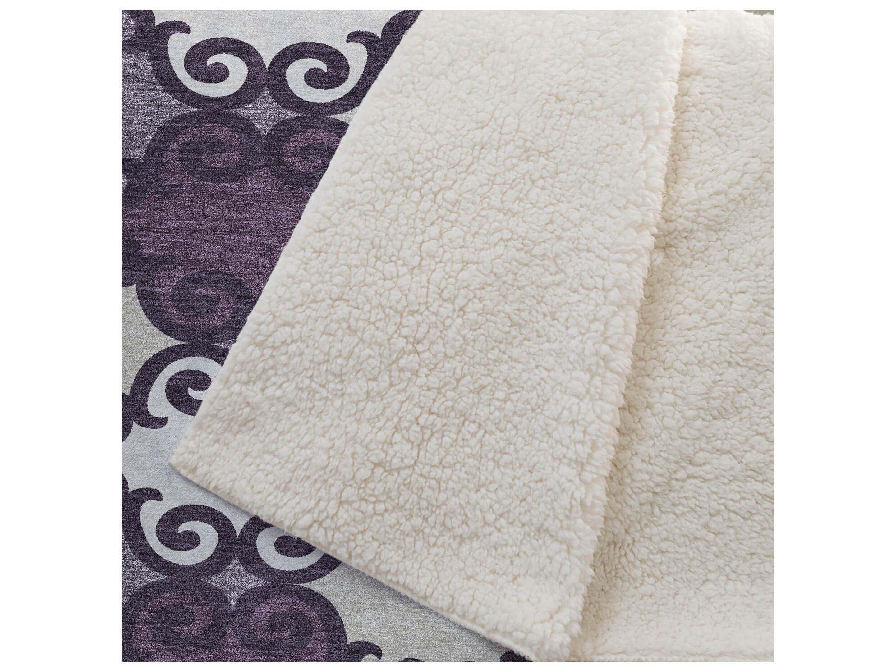 Dalyn Sherpa Purple Polyester Throw
