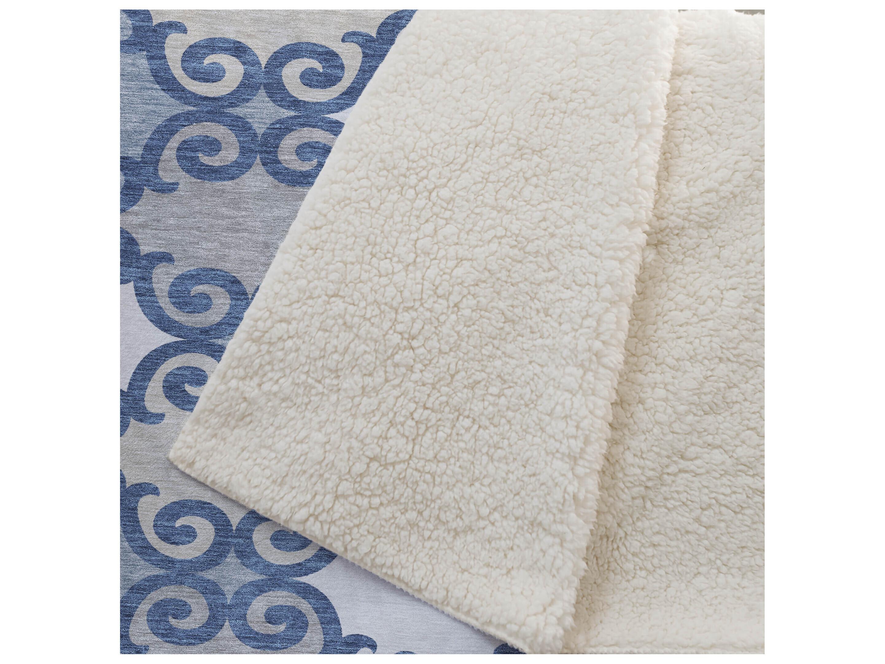 Dalyn Sherpa Blue Polyester Throw