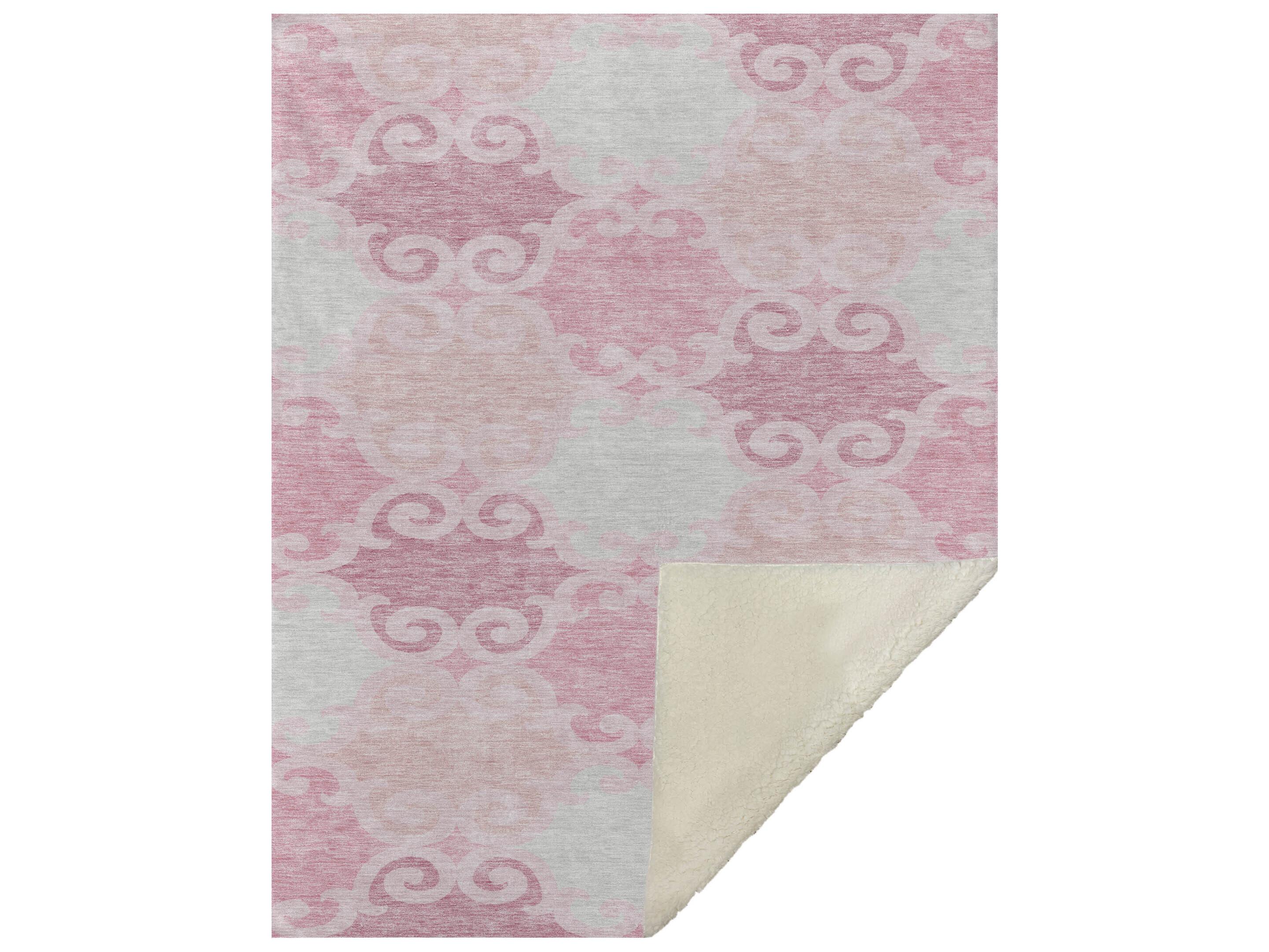 Dalyn Sherpa Pink Polyester Throw