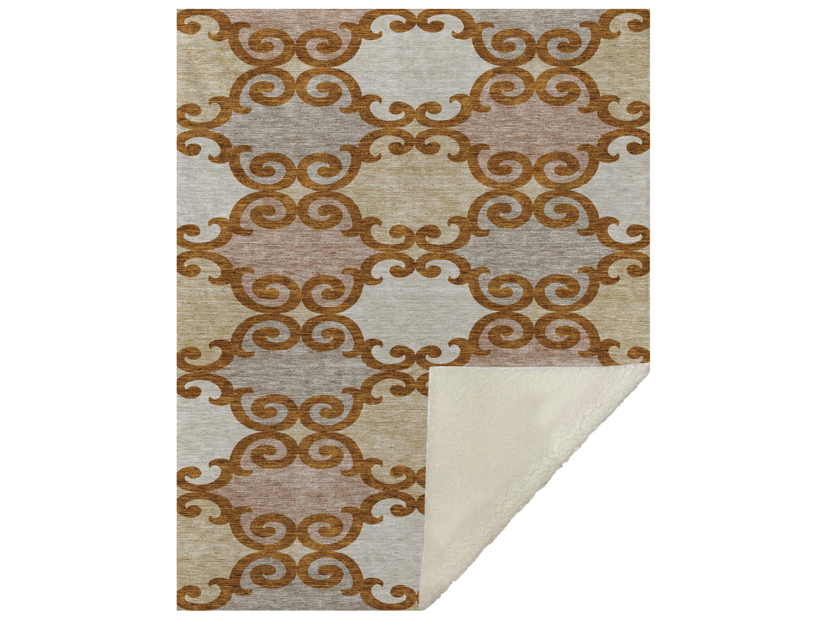 Dalyn Sherpa Orange Polyester Throw