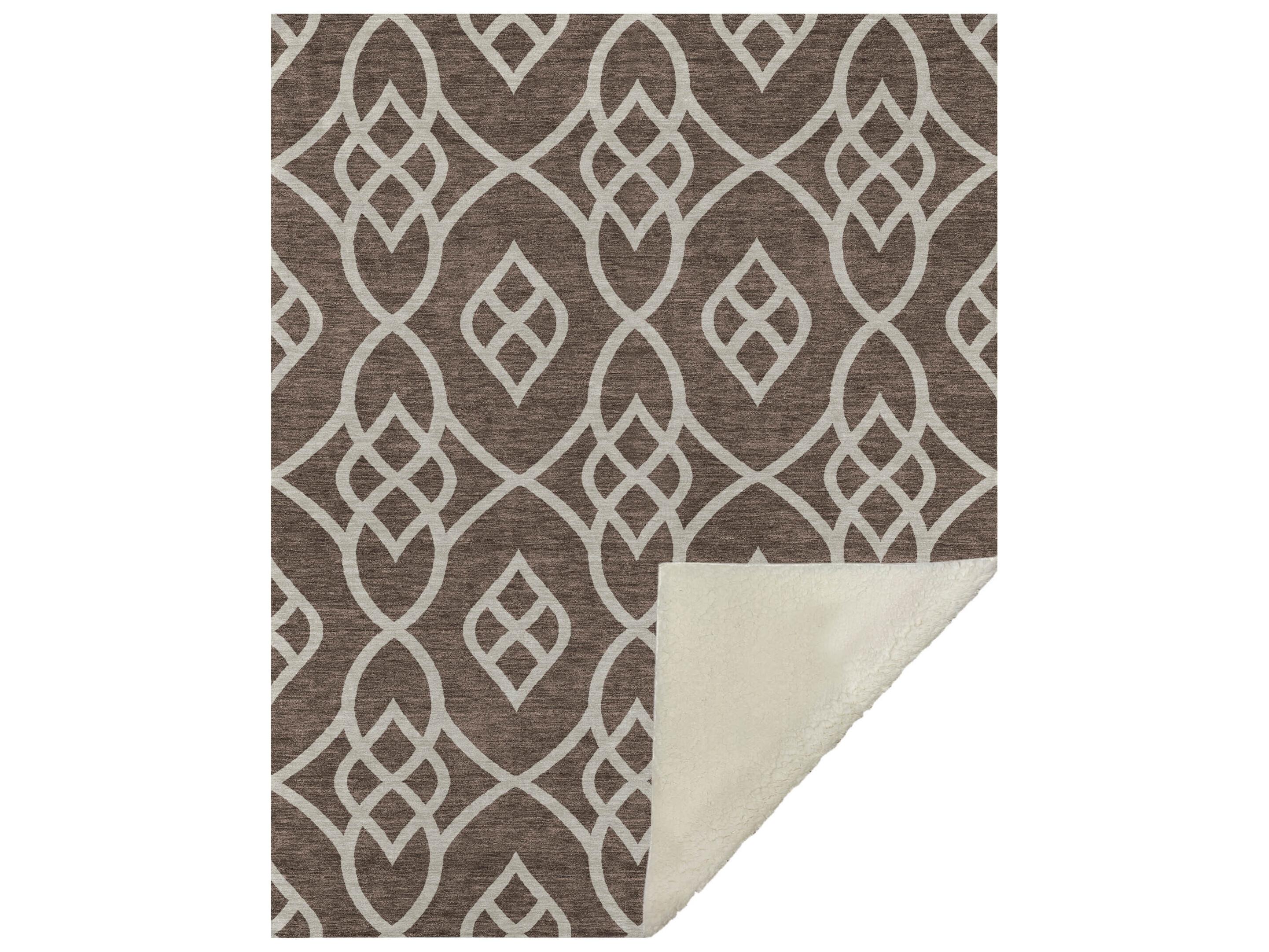 Dalyn Sherpa Brown Polyester Throw
