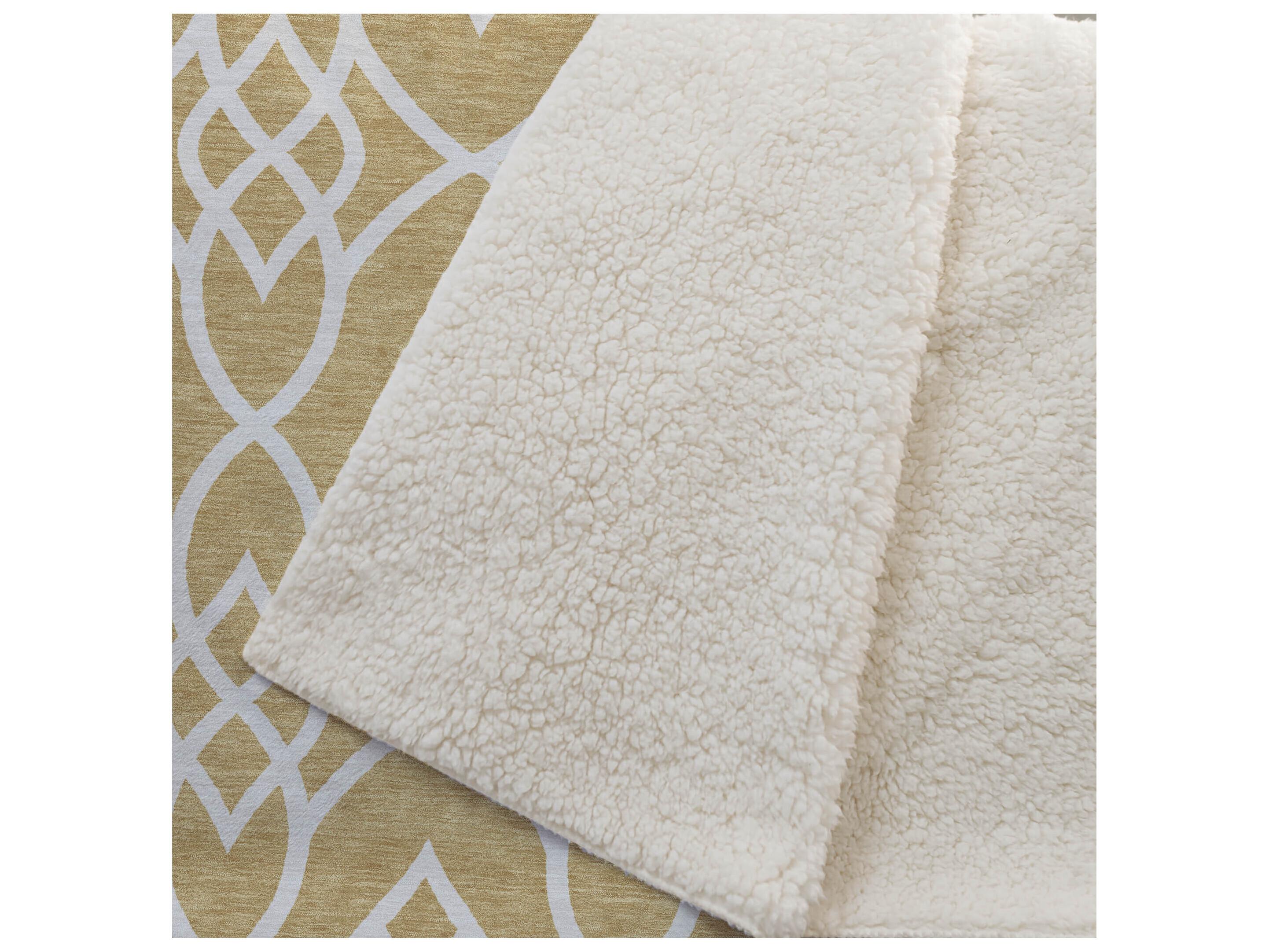 Dalyn Sherpa Gold Polyester Throw