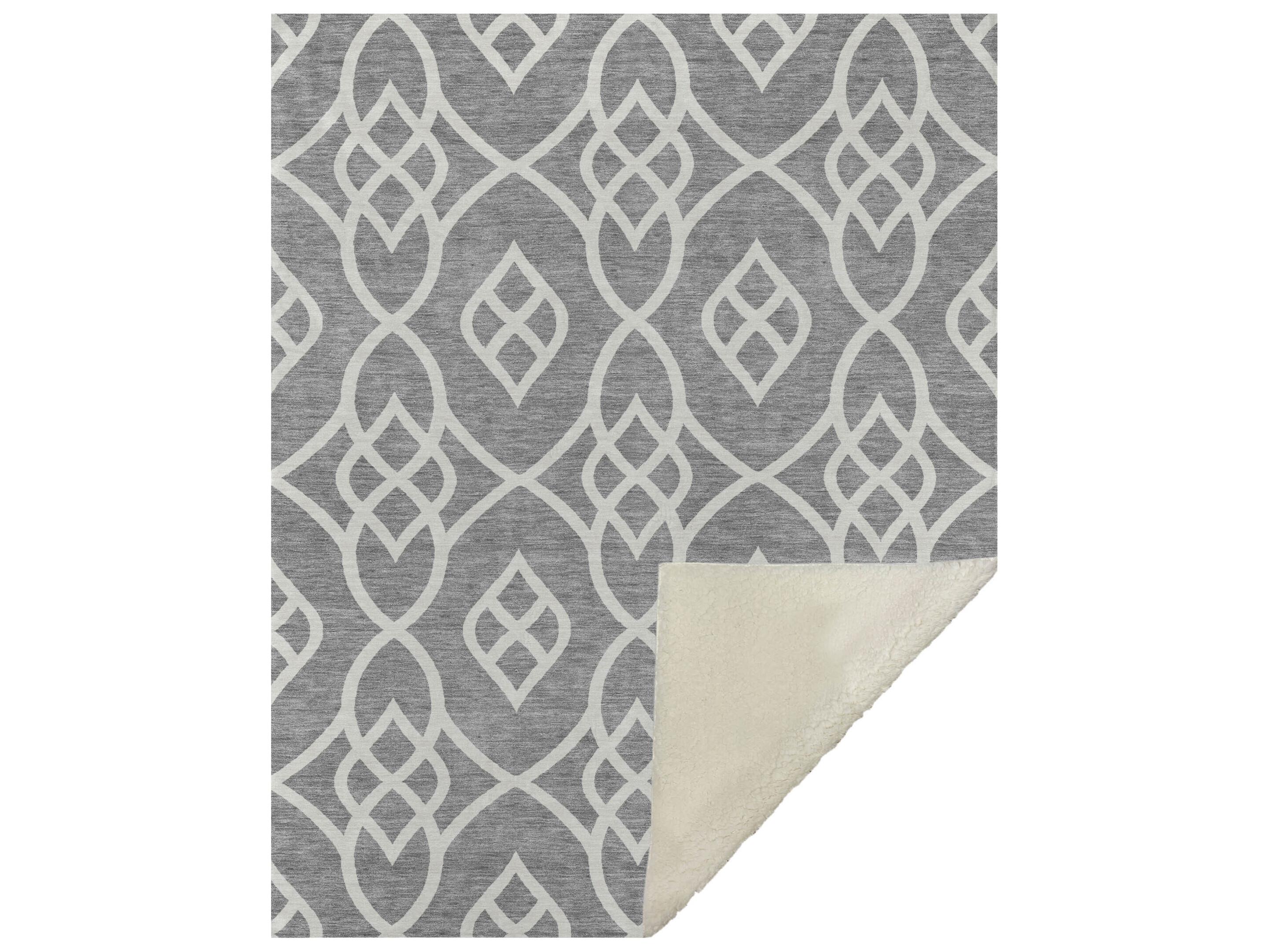 Dalyn Sherpa Gray Polyester Throw