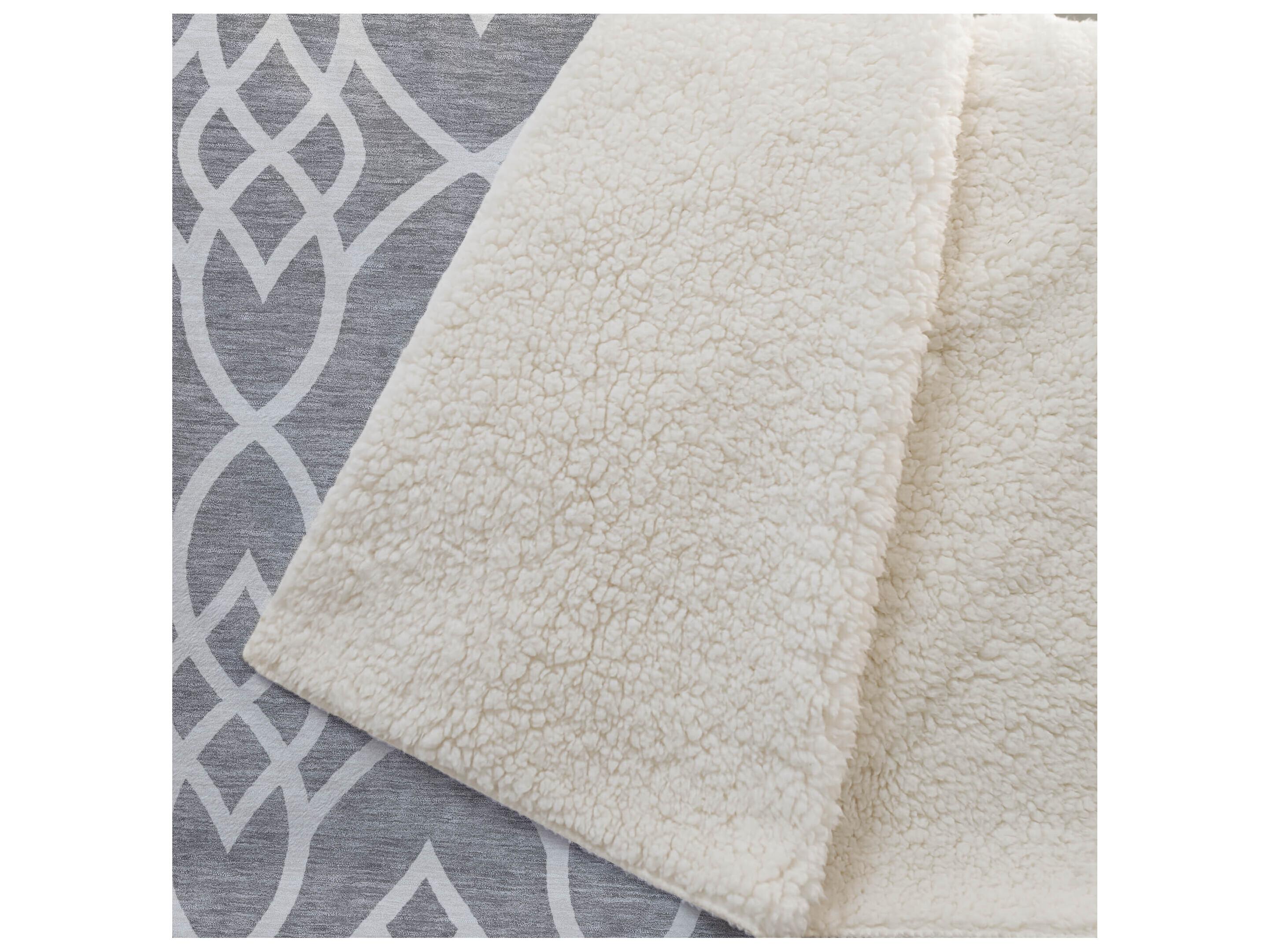 Dalyn Sherpa Gray Polyester Throw