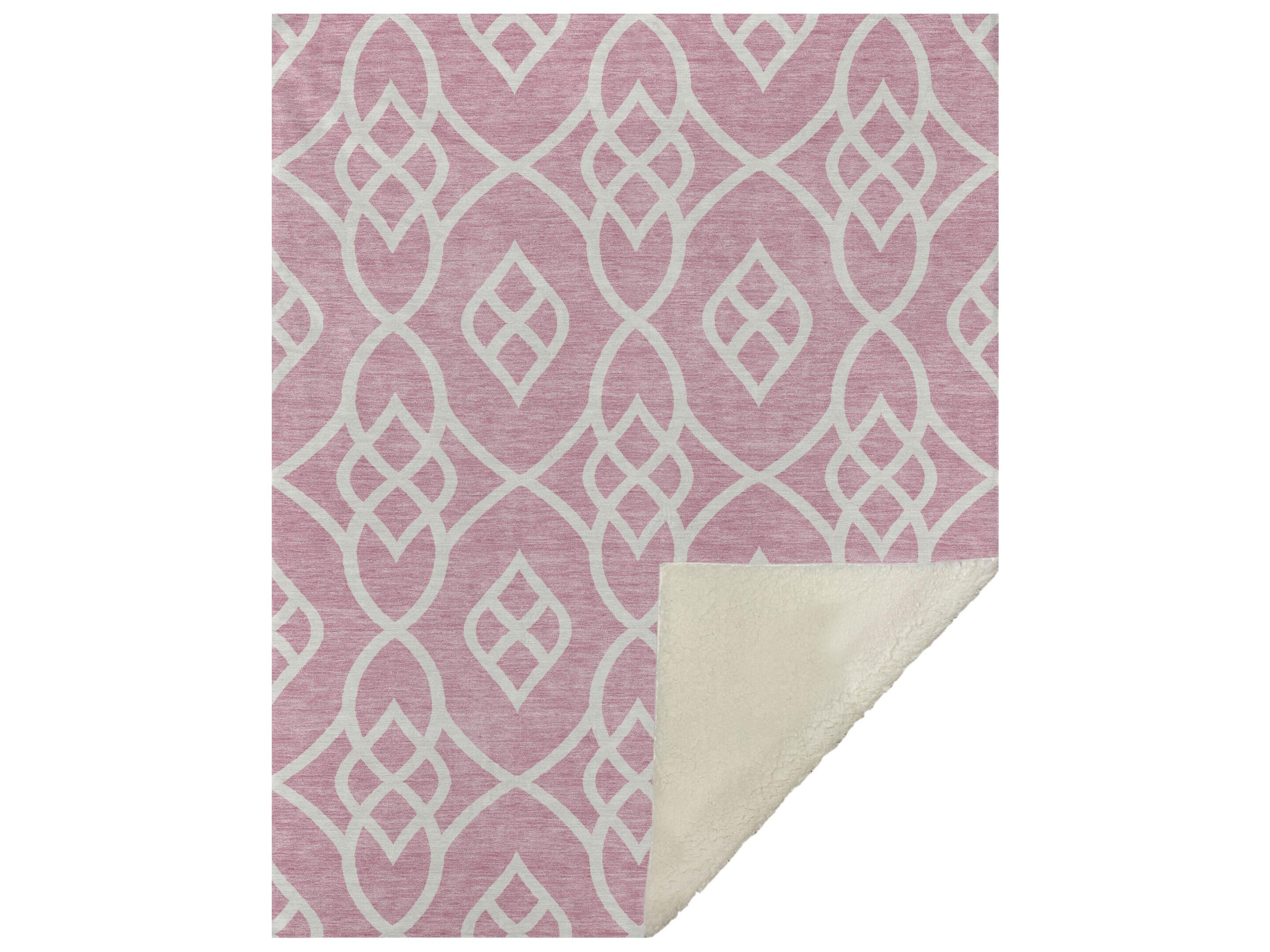 Dalyn Sherpa Pink Polyester Throw