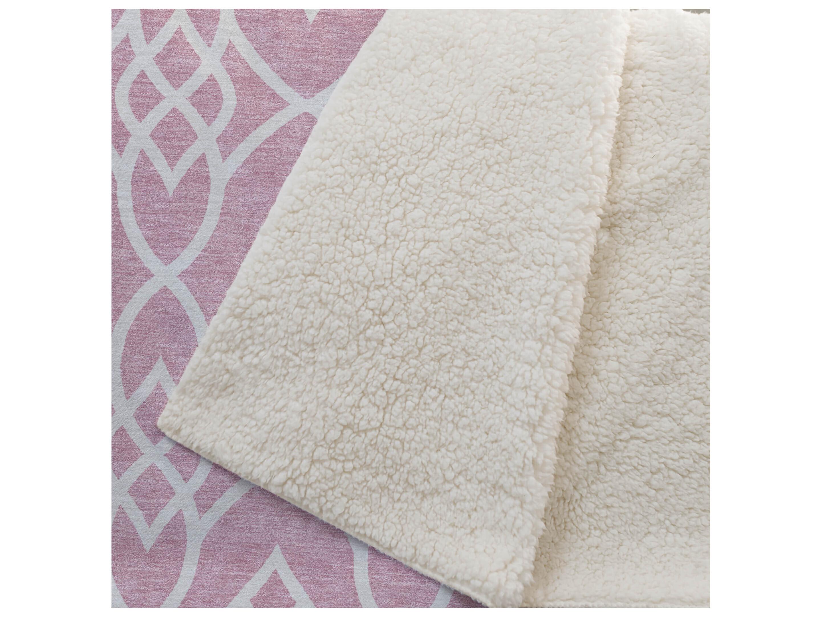 Dalyn Sherpa Pink Polyester Throw