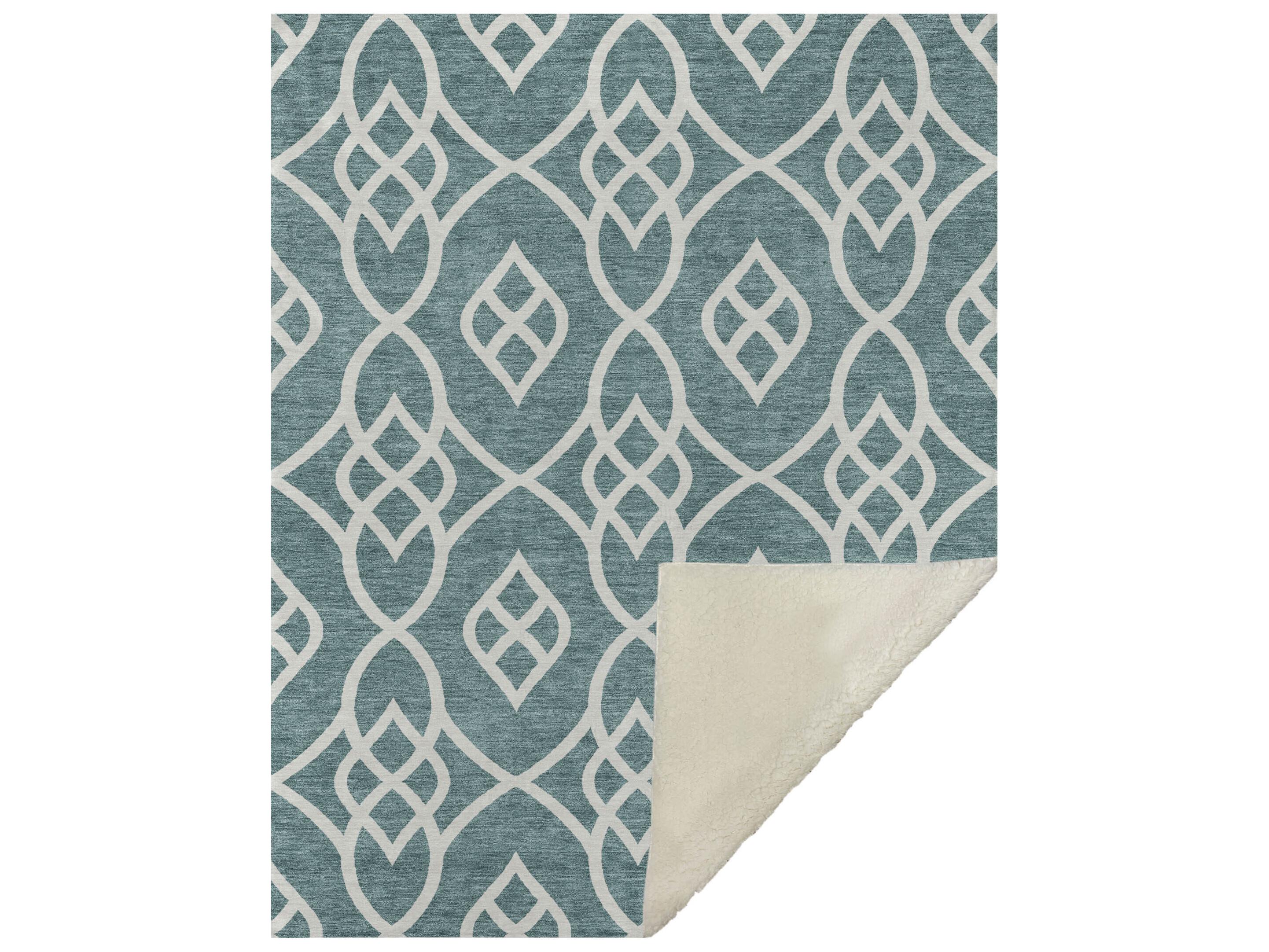 Dalyn Sherpa Teal Polyester Throw