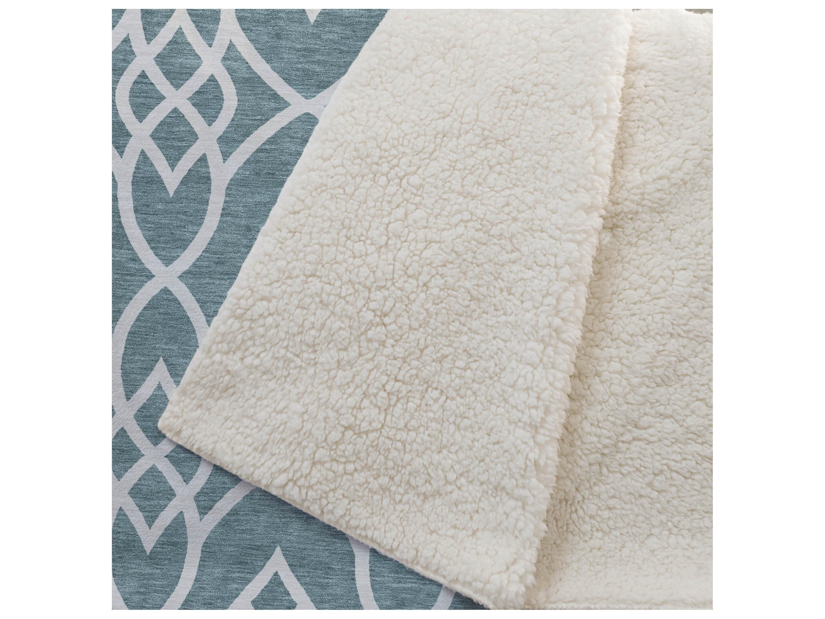 Dalyn Sherpa Teal Polyester Throw