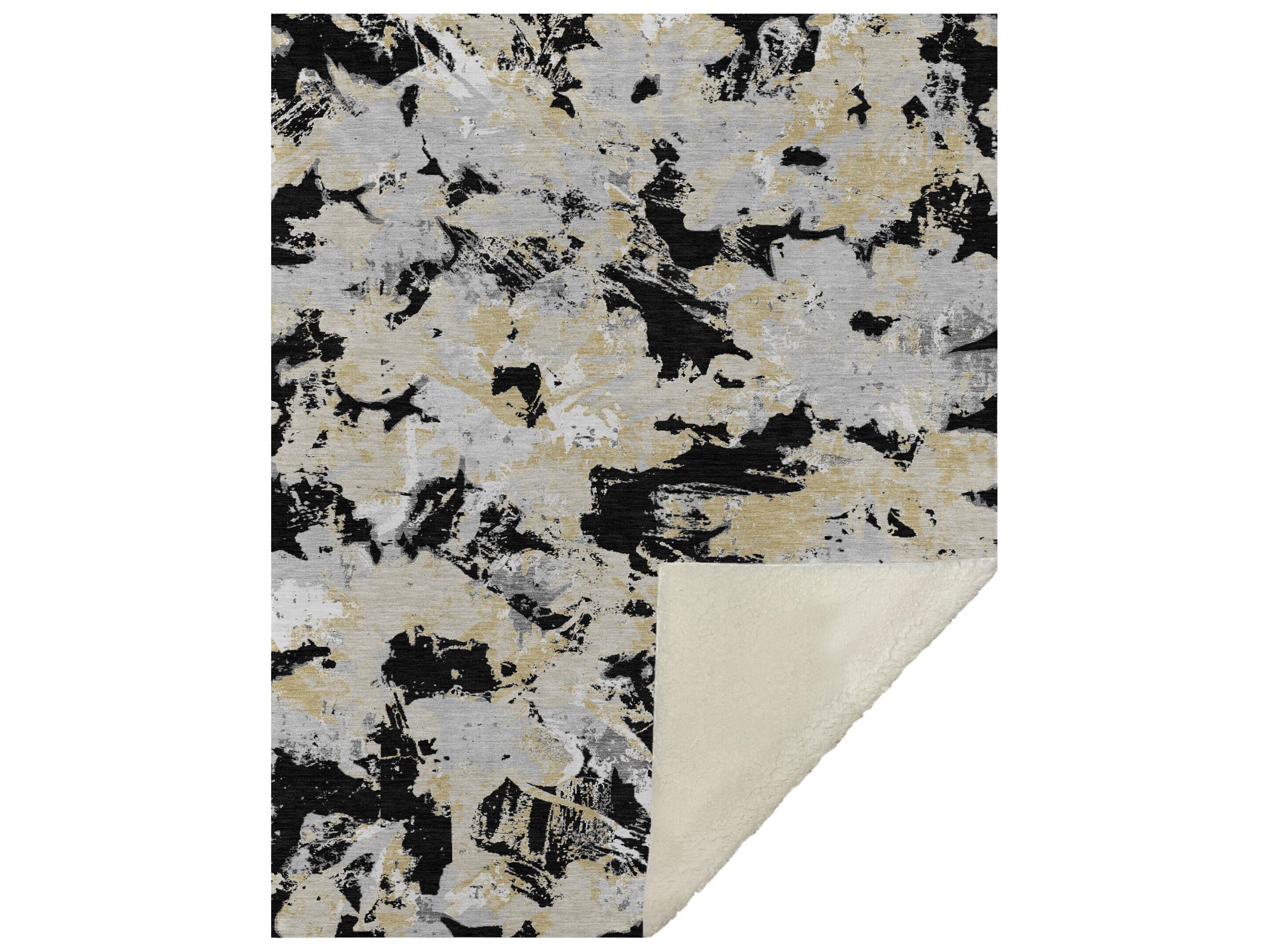 Dalyn Sherpa Black Polyester Throw