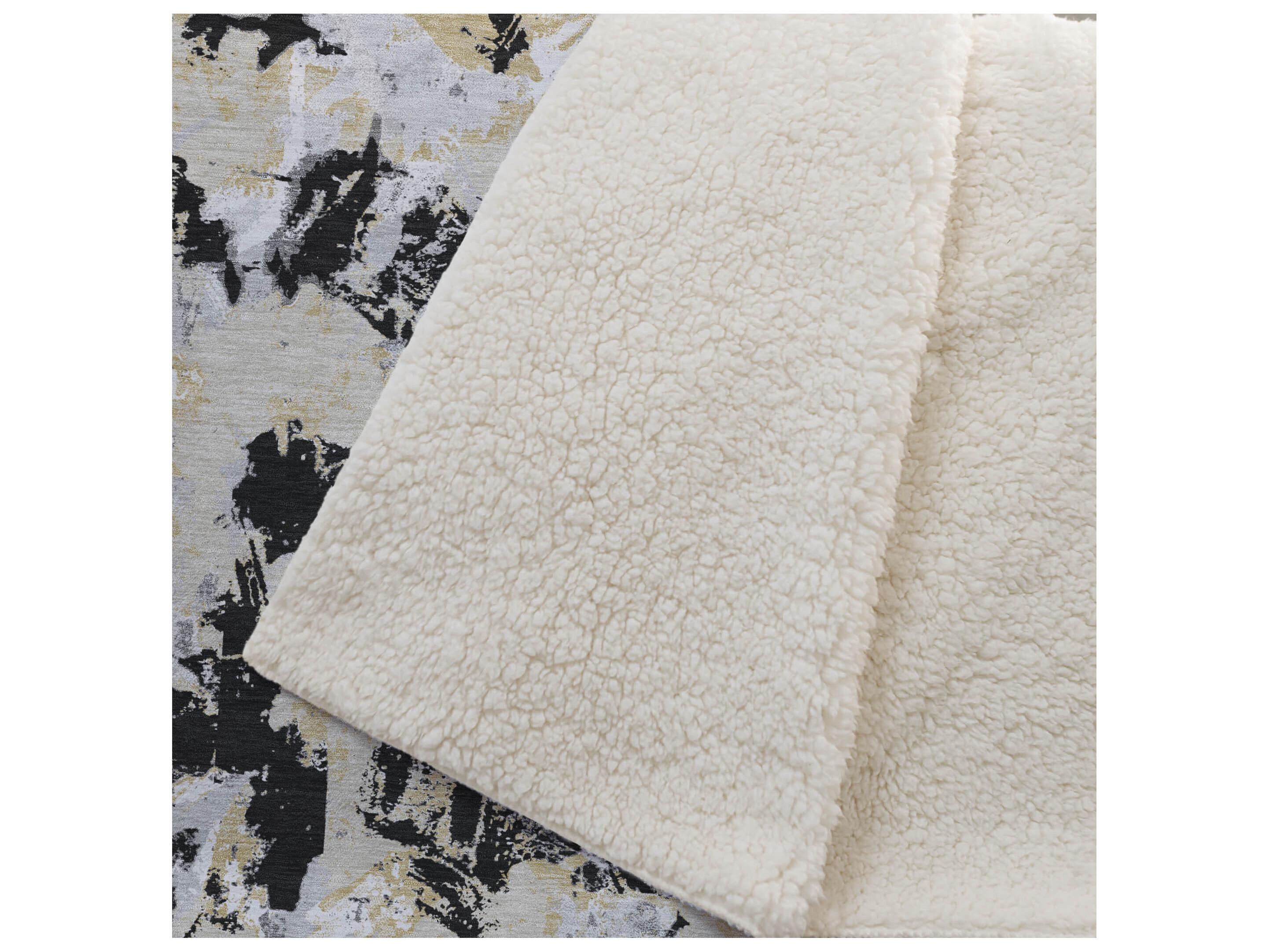 Dalyn Sherpa Black Polyester Throw