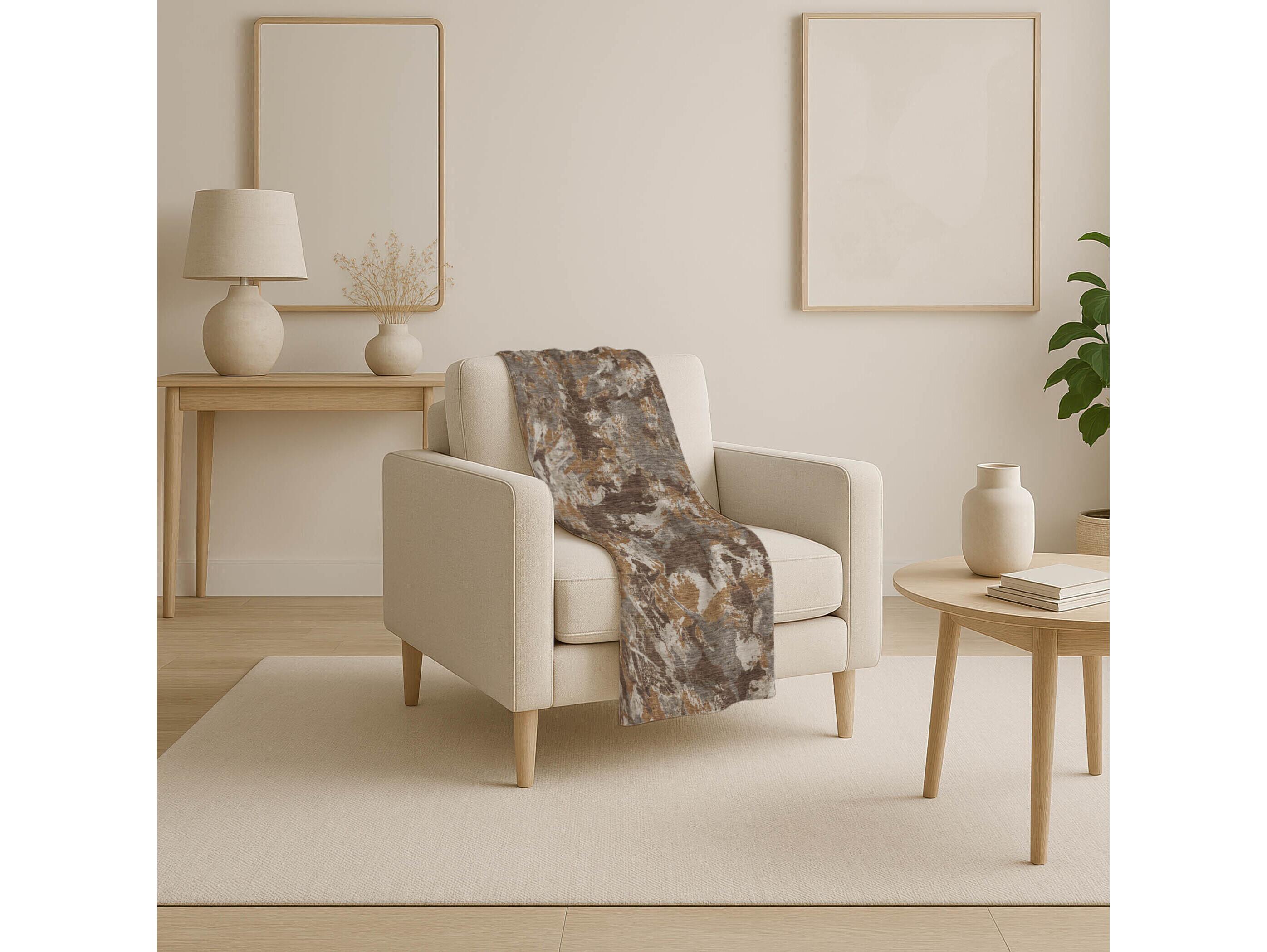 Dalyn Sherpa Brown Polyester Throw