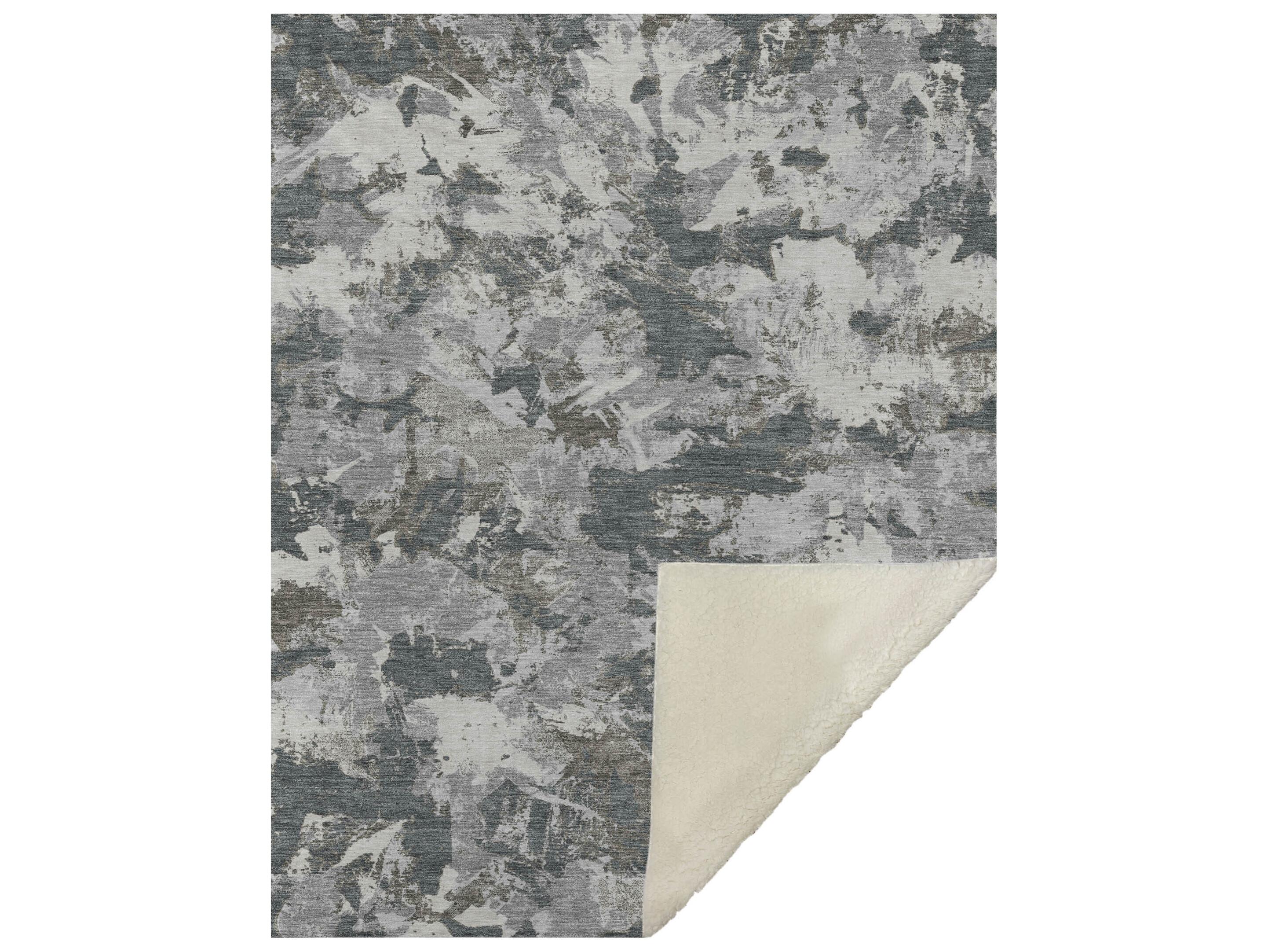 Dalyn Sherpa Gray Polyester Throw