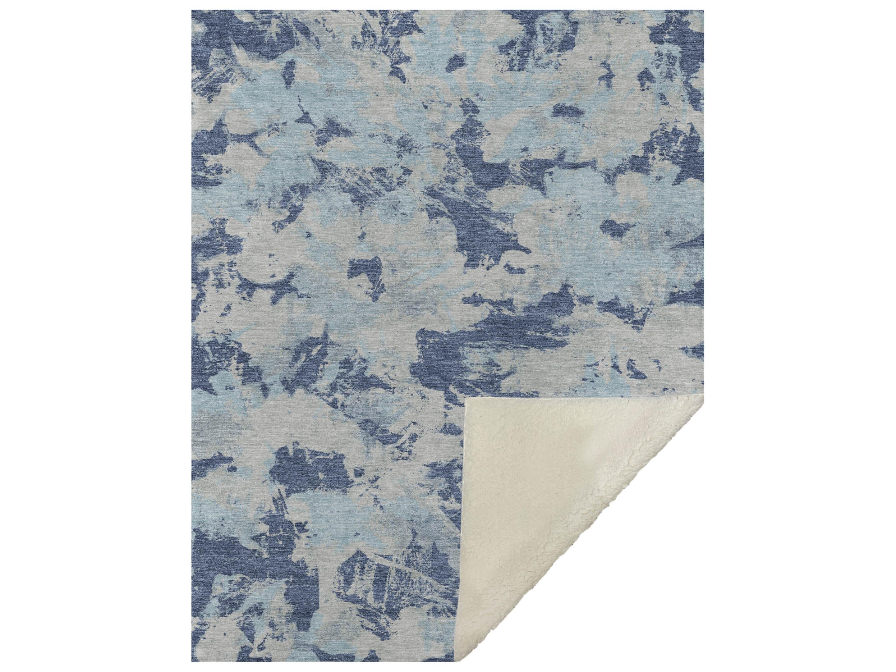 Dalyn Sherpa Blue Polyester Throw