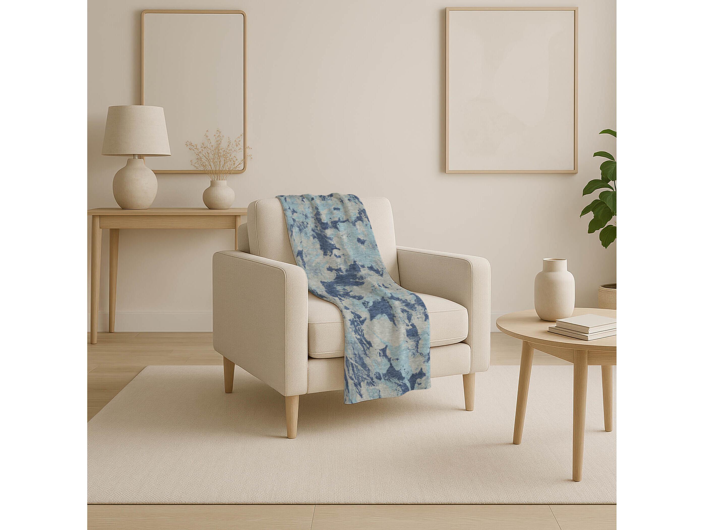 Dalyn Sherpa Blue Polyester Throw