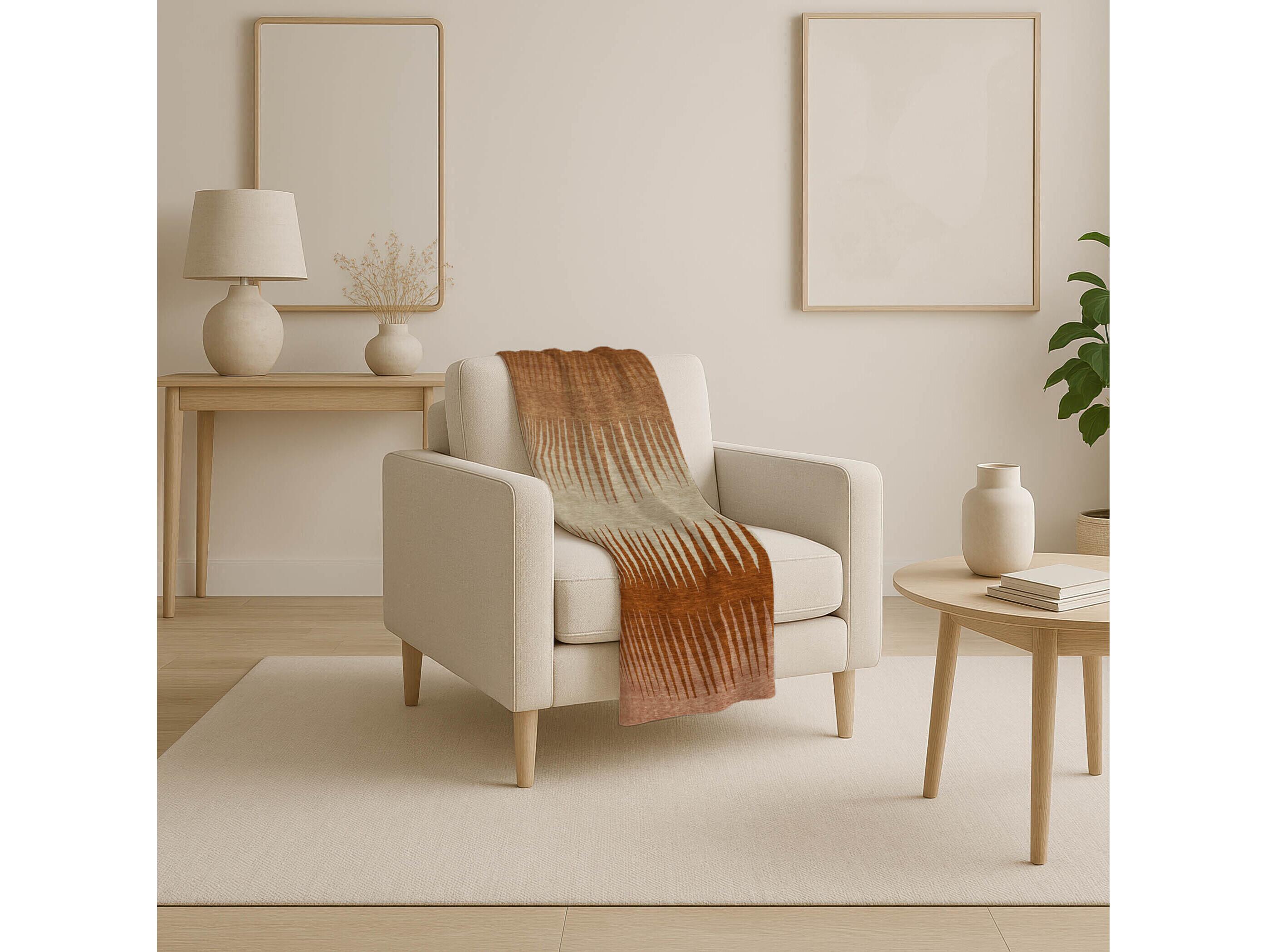 Dalyn Sherpa Orange Polyester Throw