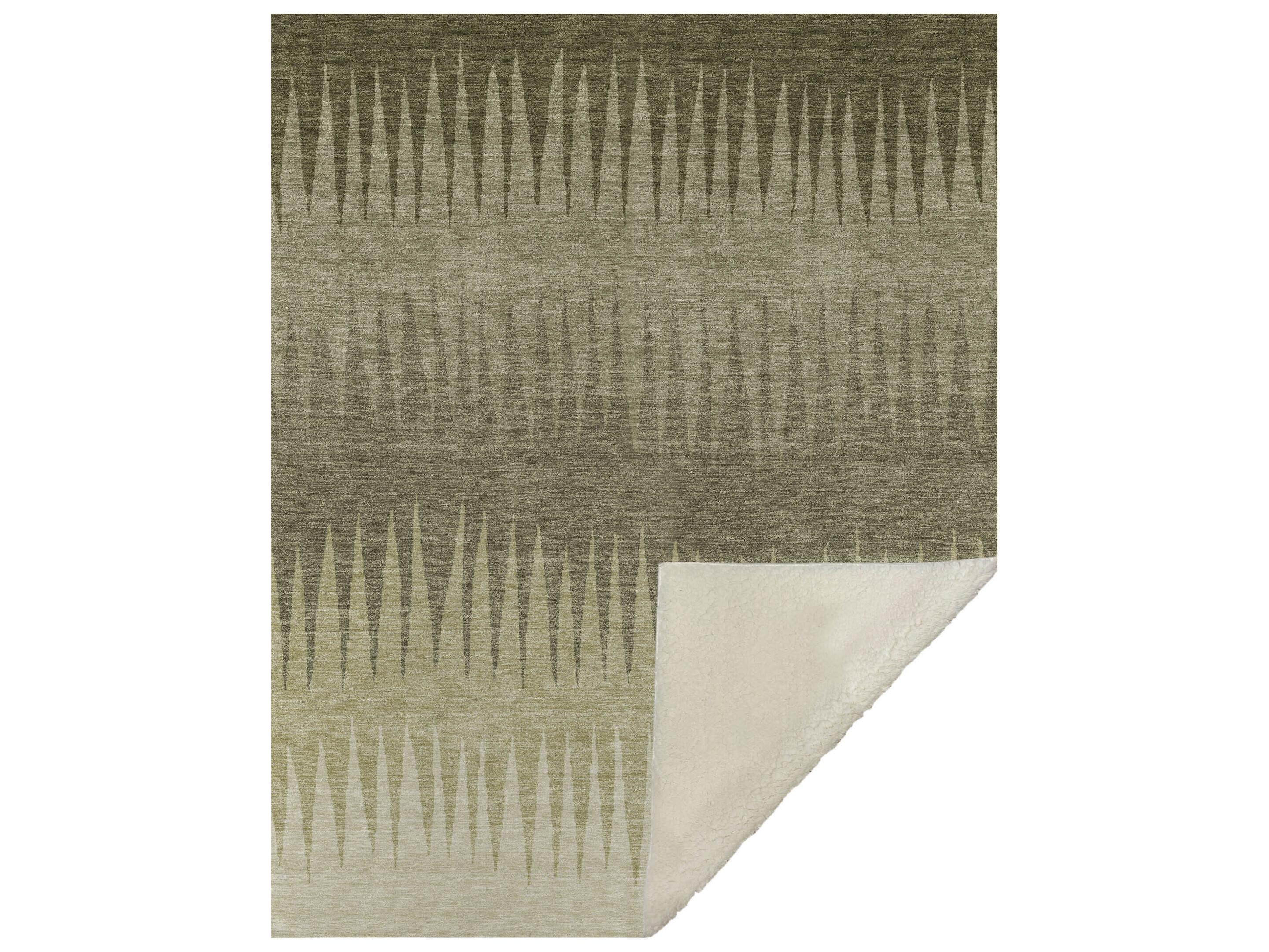 Dalyn Sherpa Green Polyester Throw