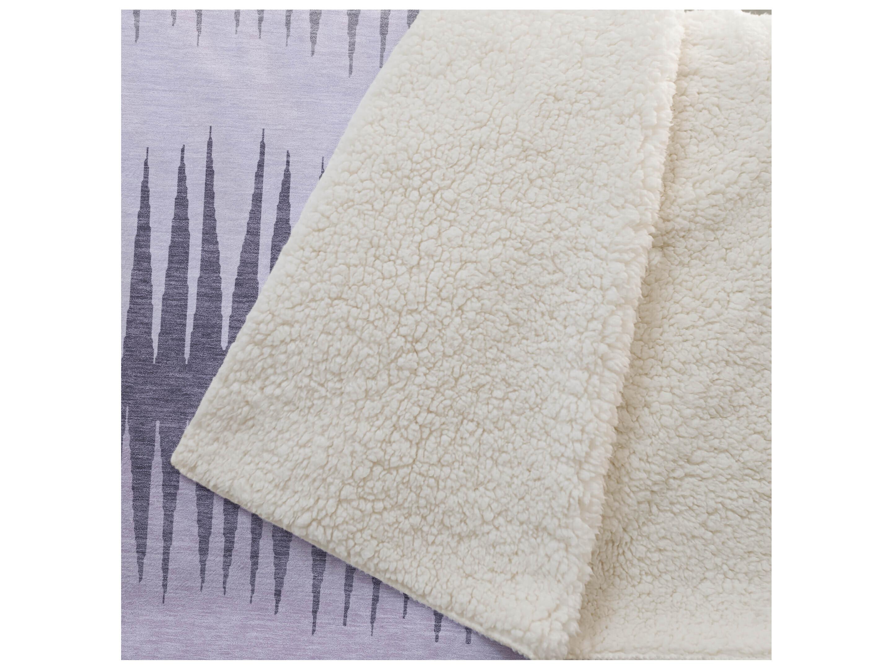 Dalyn Sherpa Purple Polyester Throw