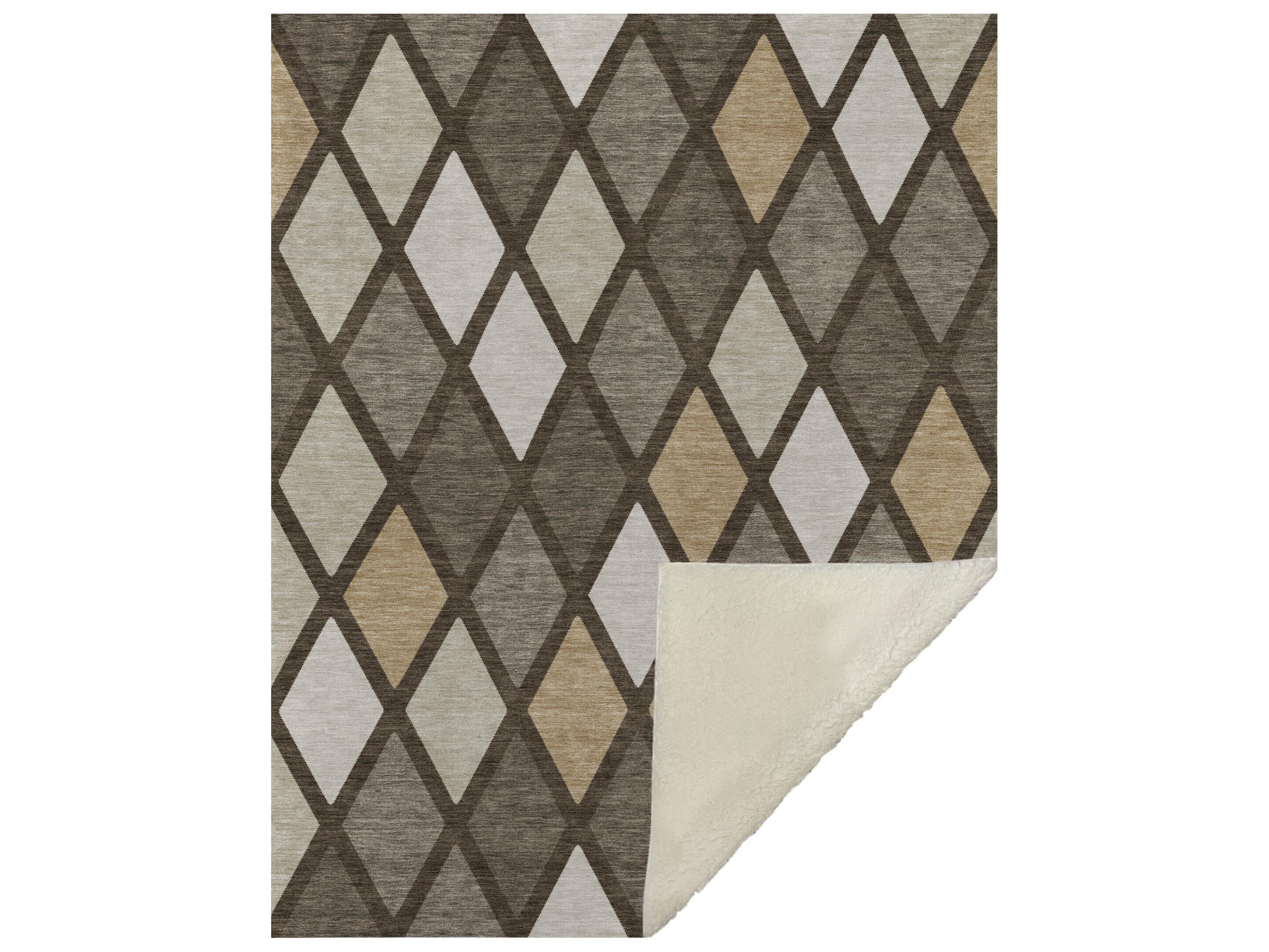 Dalyn Sherpa Brown Polyester Throw
