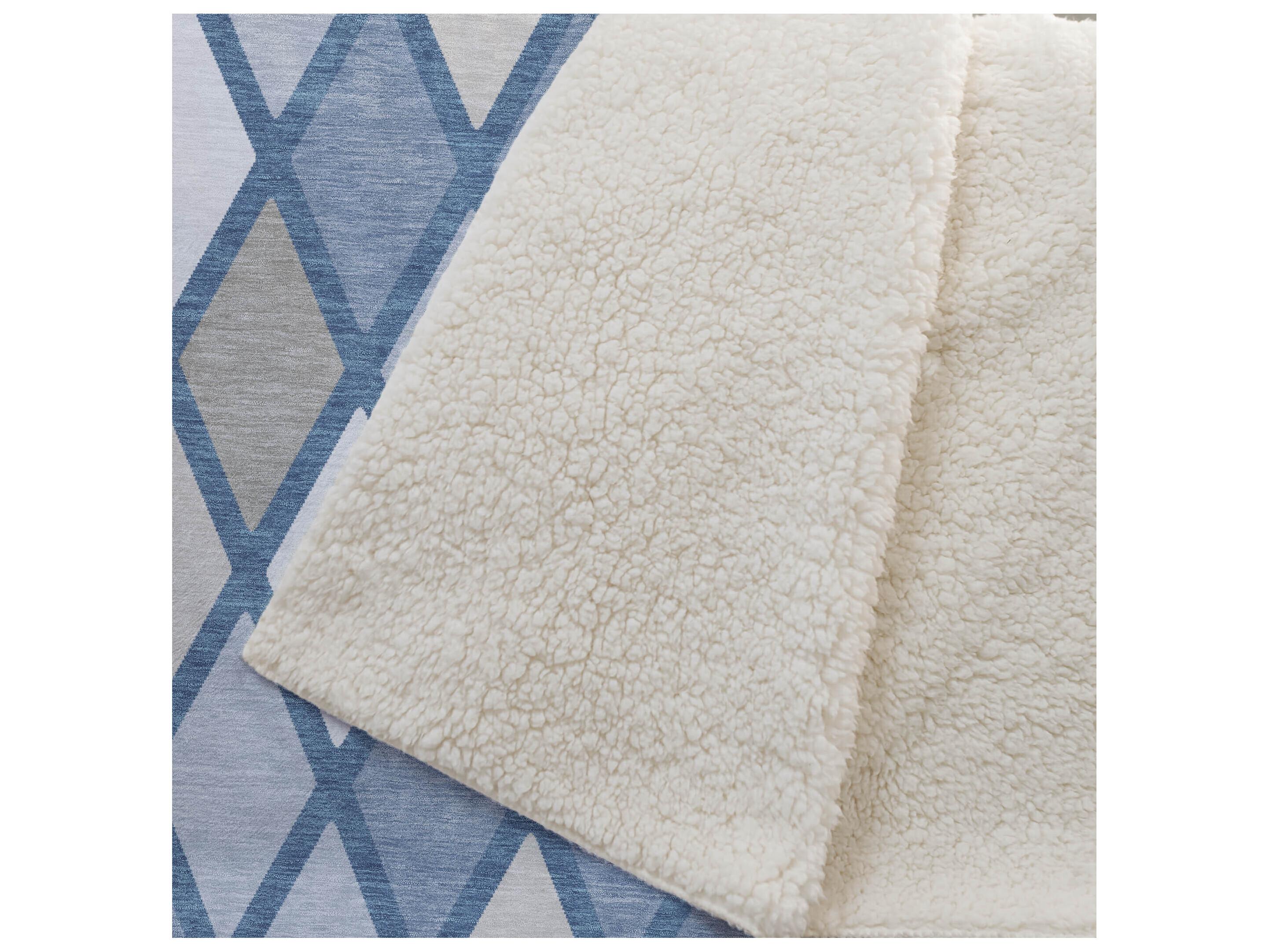 Dalyn Sherpa Blue Polyester Throw