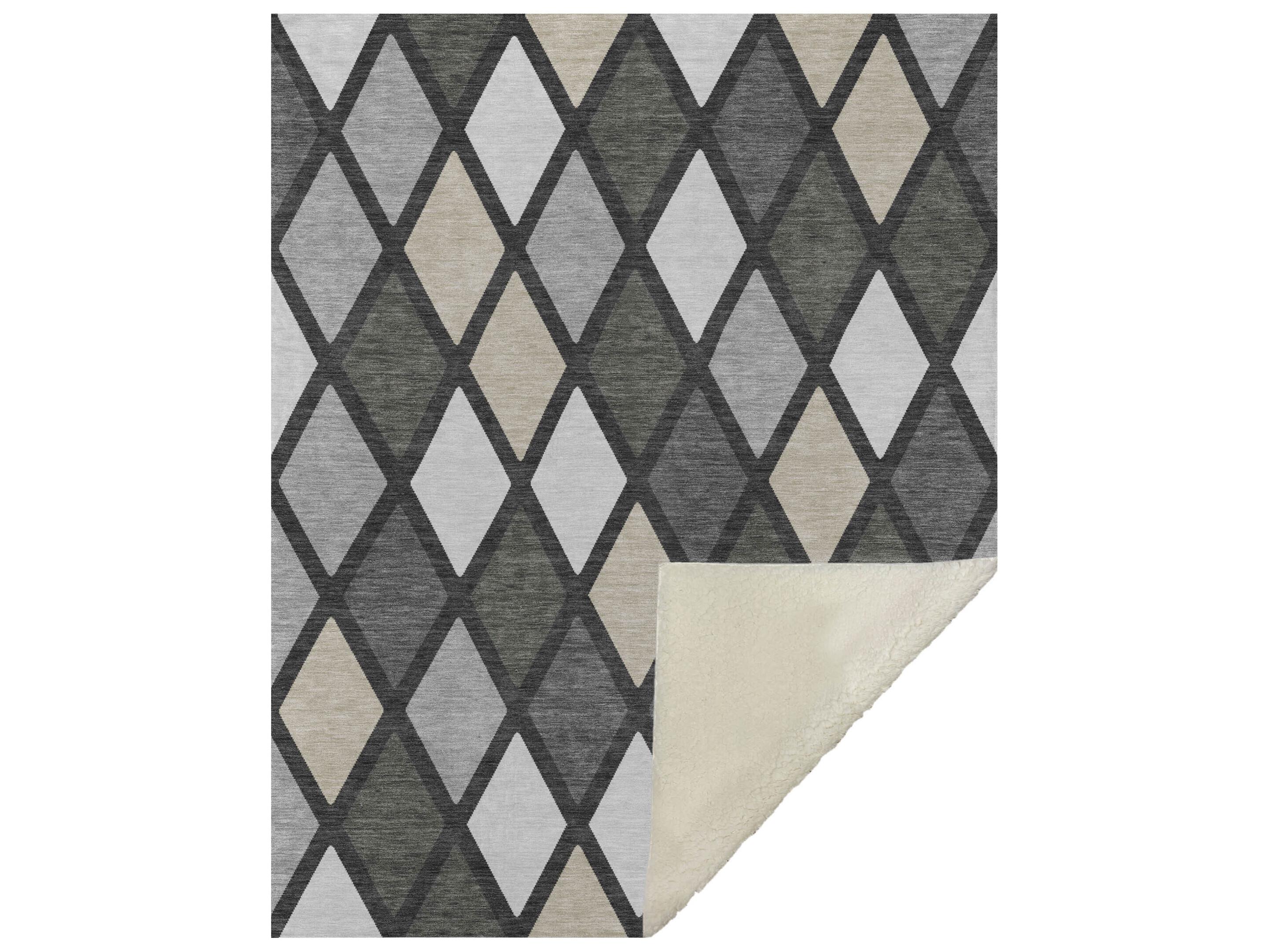 Dalyn Sherpa Gray Polyester Throw
