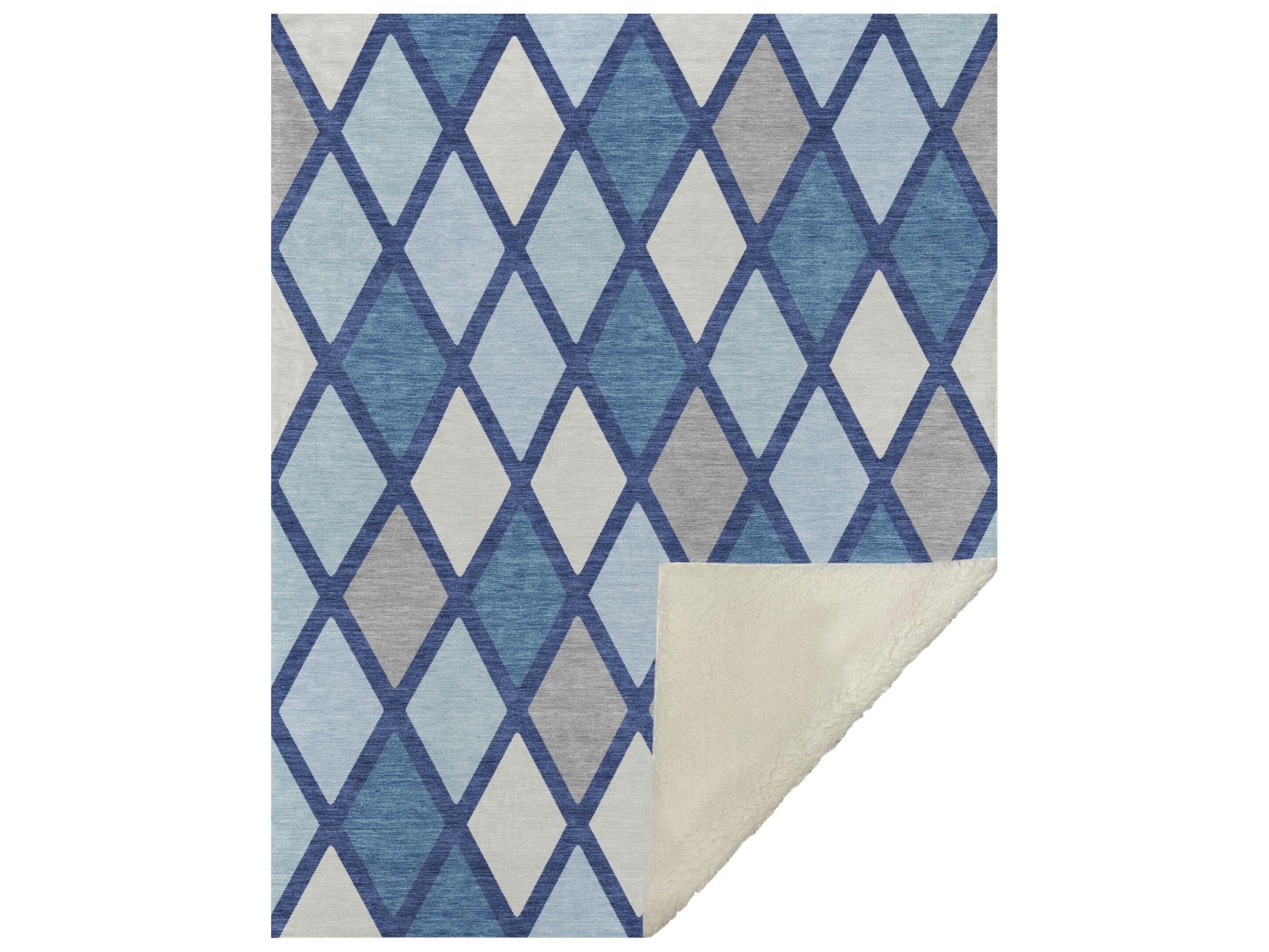 Dalyn Sherpa Blue Polyester Throw