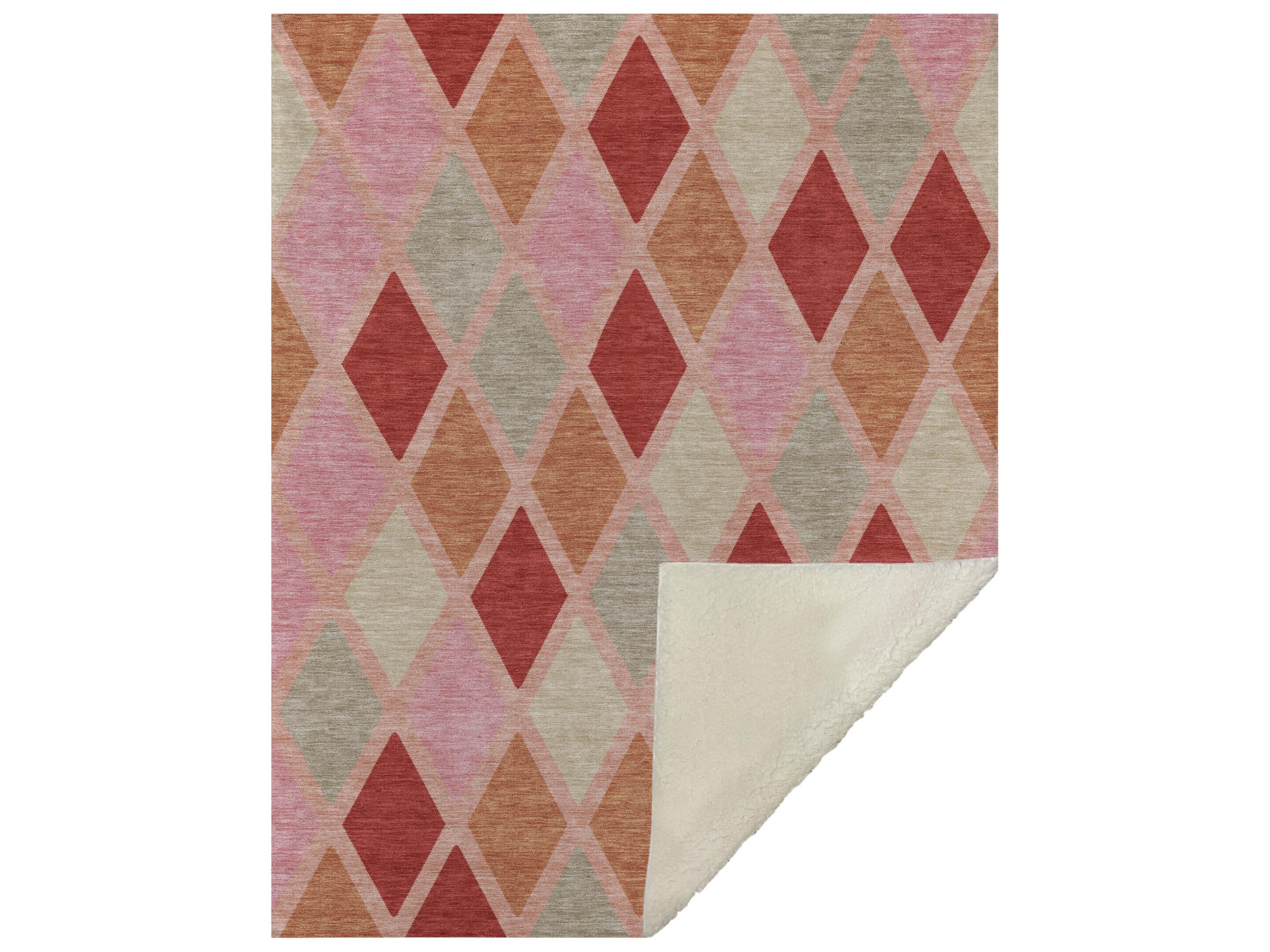Dalyn Sherpa Pink Polyester Throw