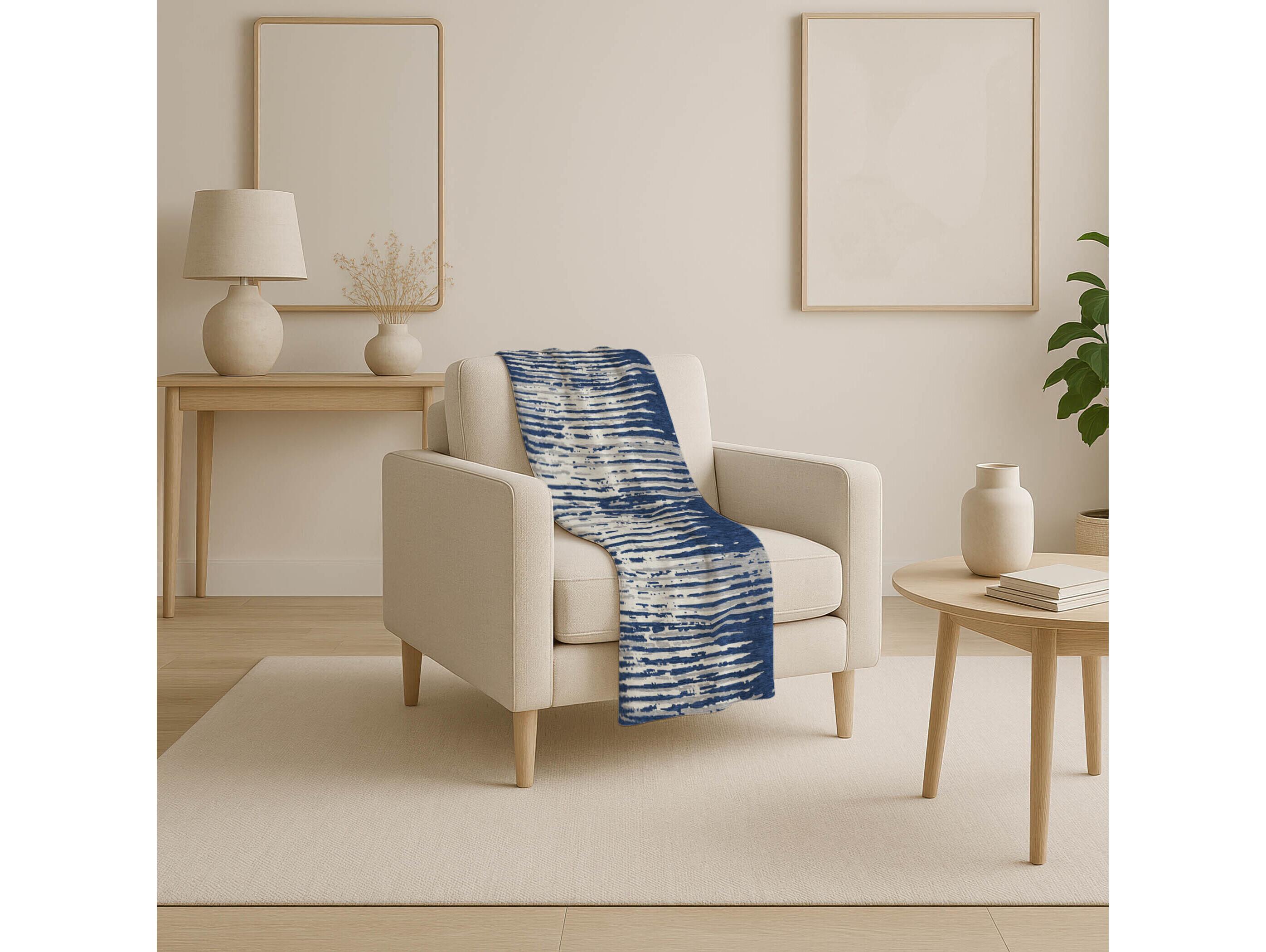 Dalyn Sherpa Blue Polyester Throw