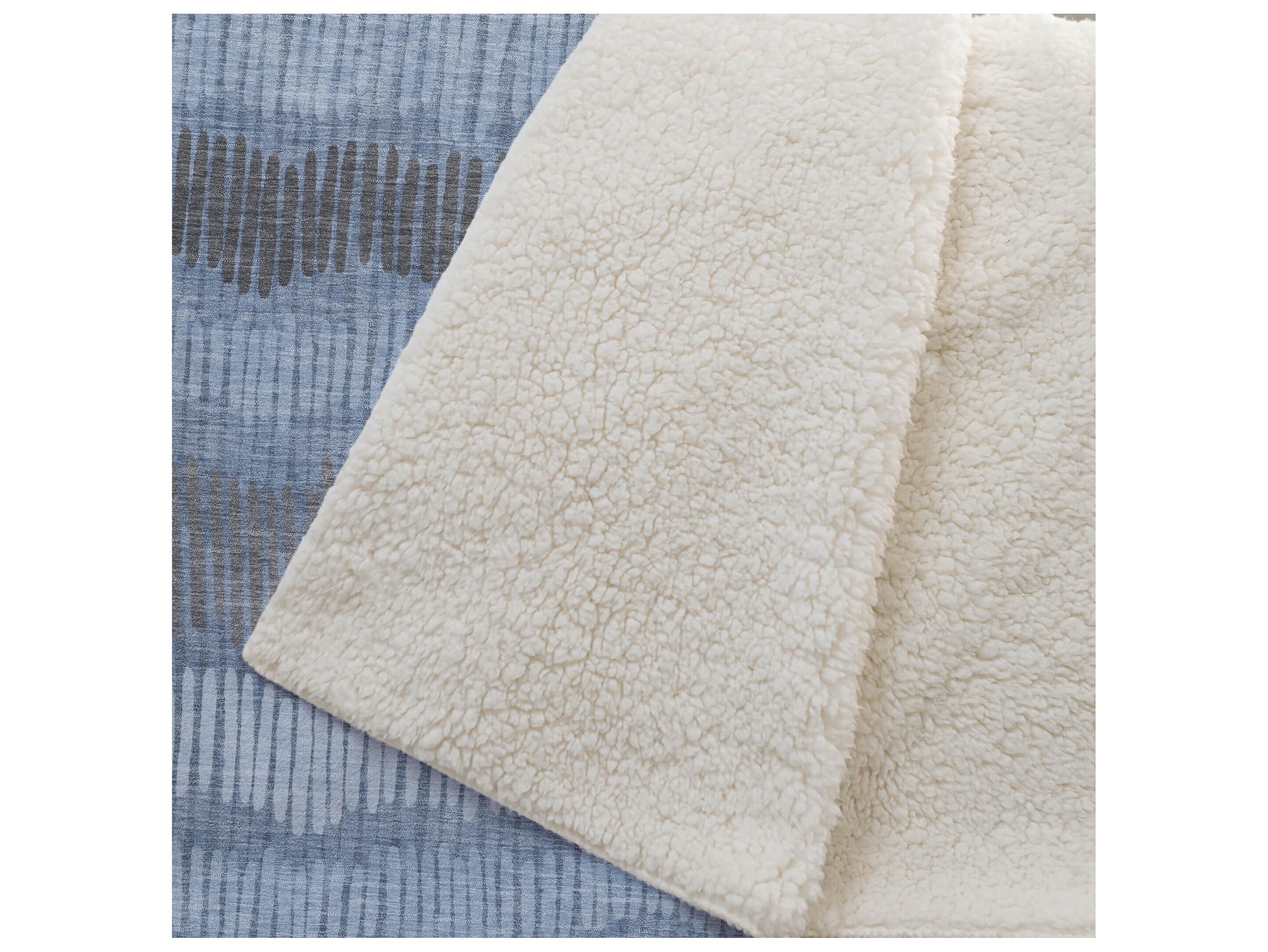 Dalyn Sherpa Blue Polyester Throw