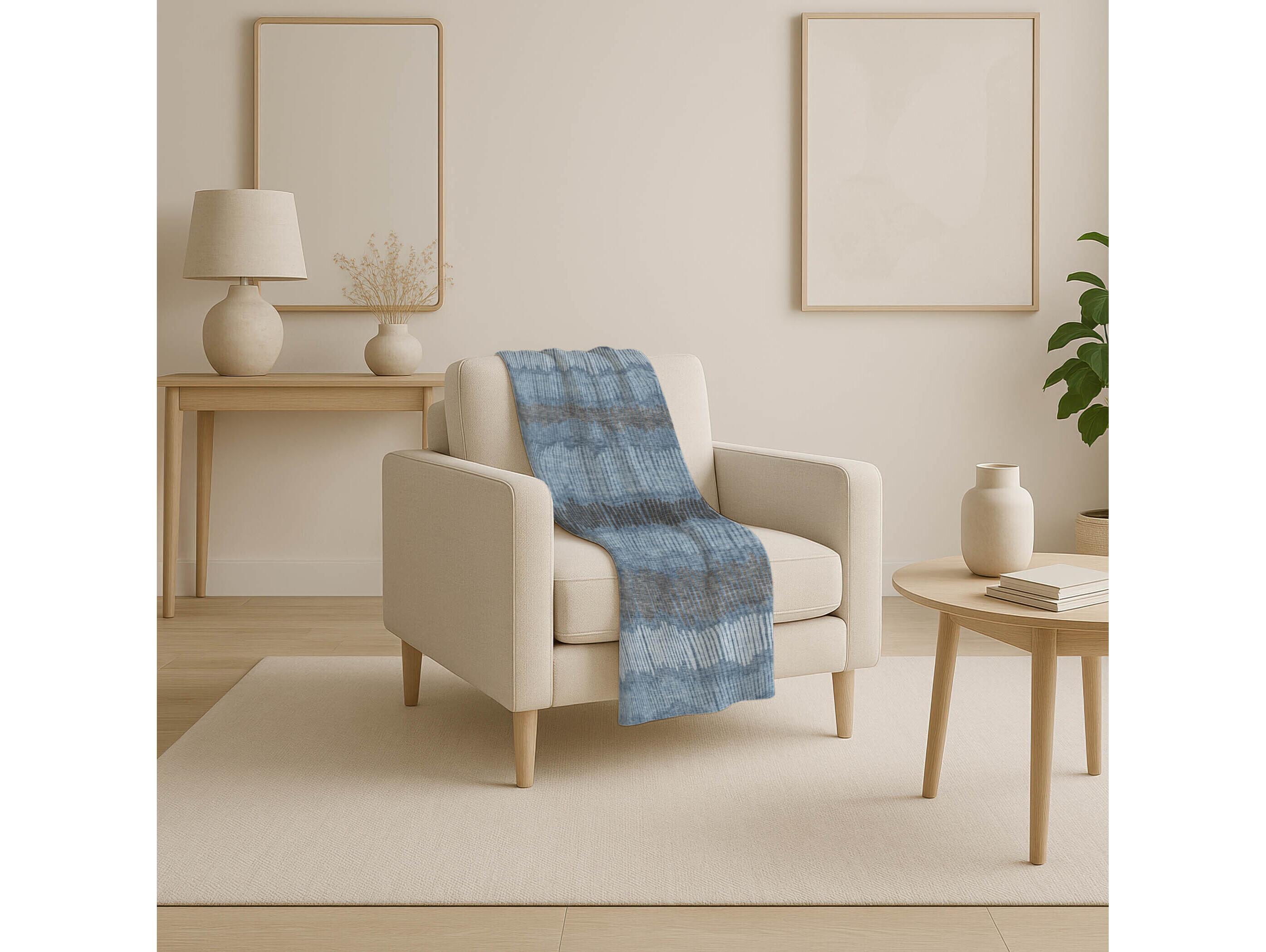 Dalyn Sherpa Blue Polyester Throw