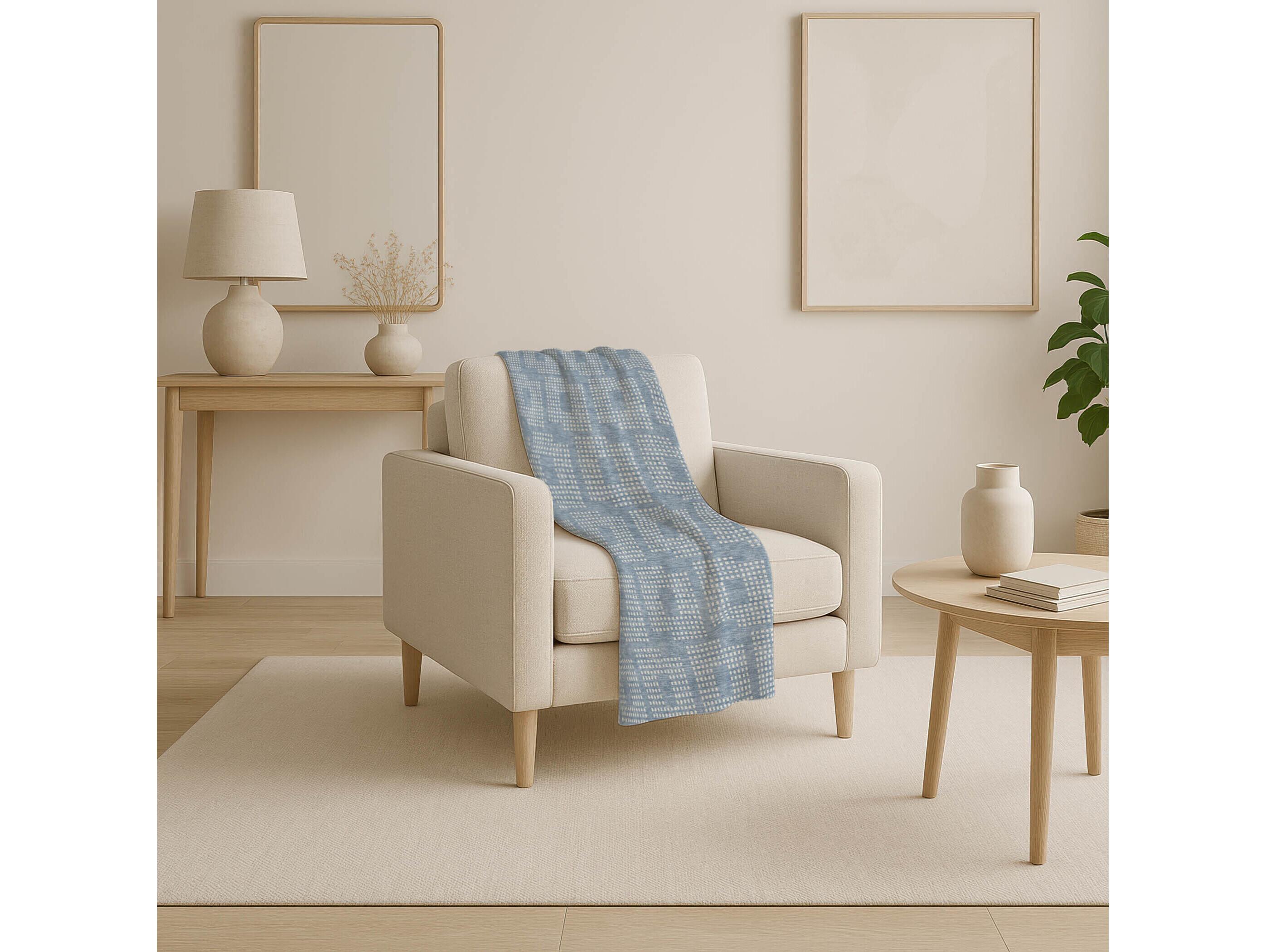 Dalyn Sherpa Blue Polyester Throw