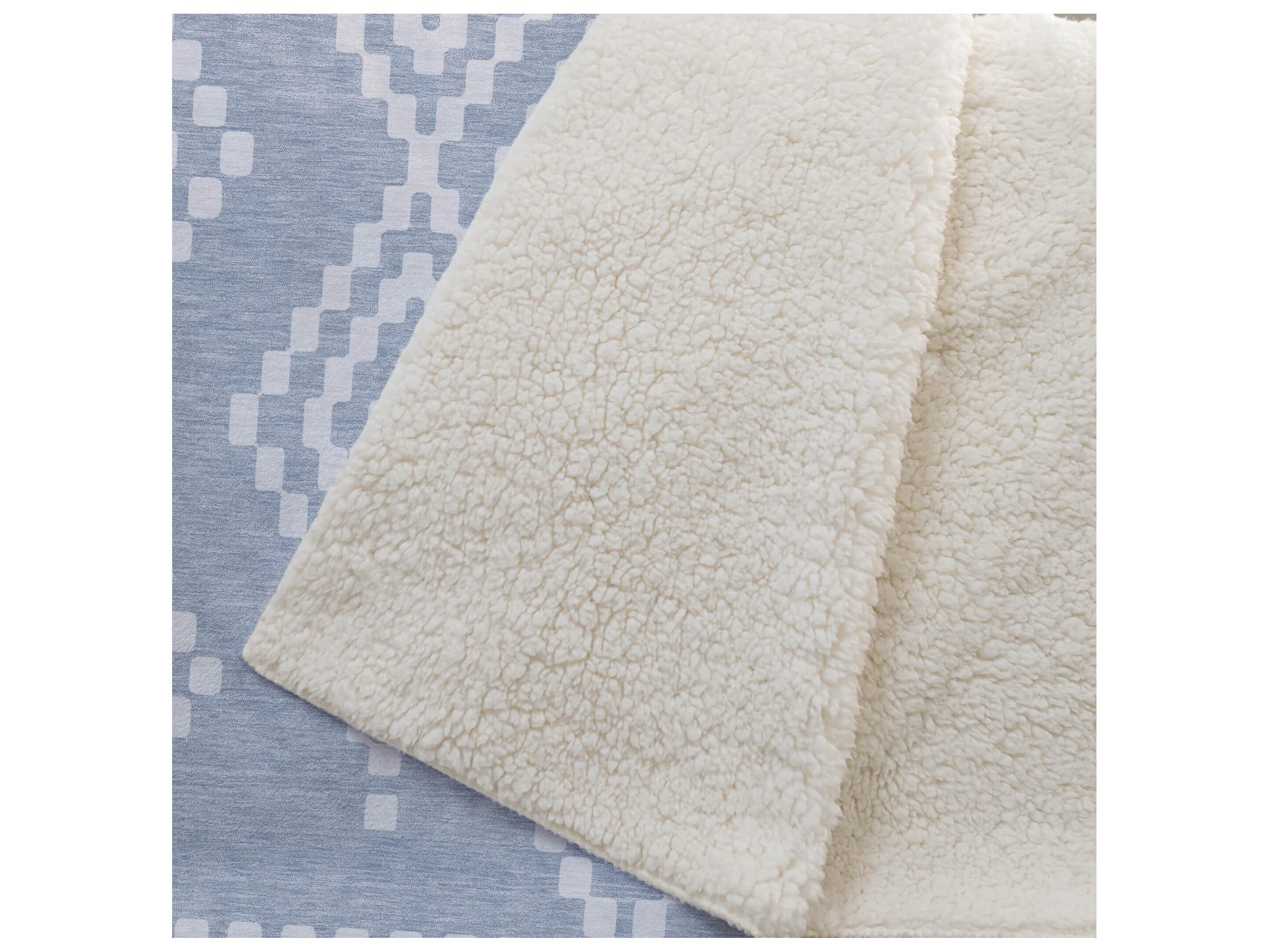 Dalyn Sherpa Blue Polyester Throw