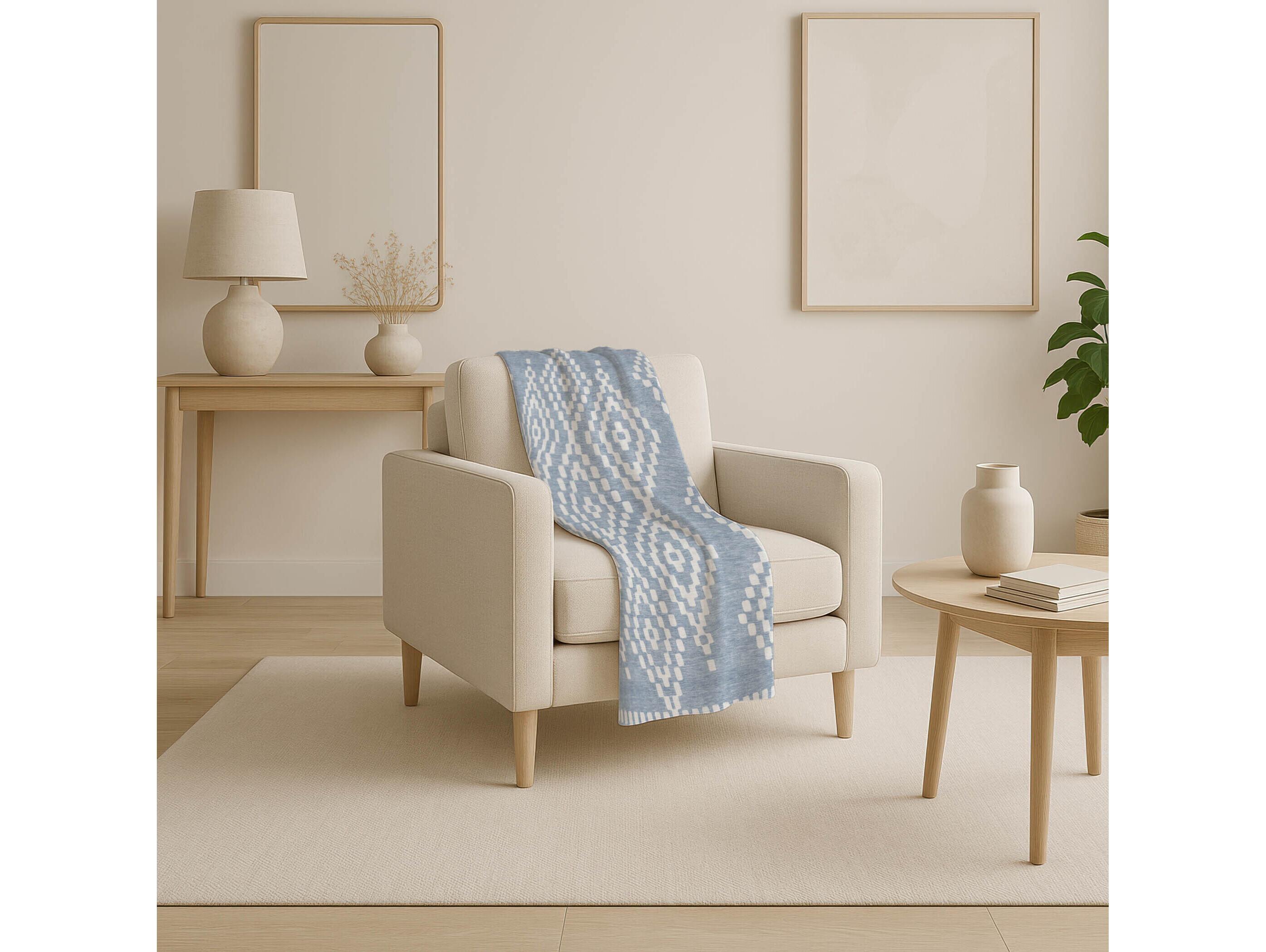 Dalyn Sherpa Blue Polyester Throw